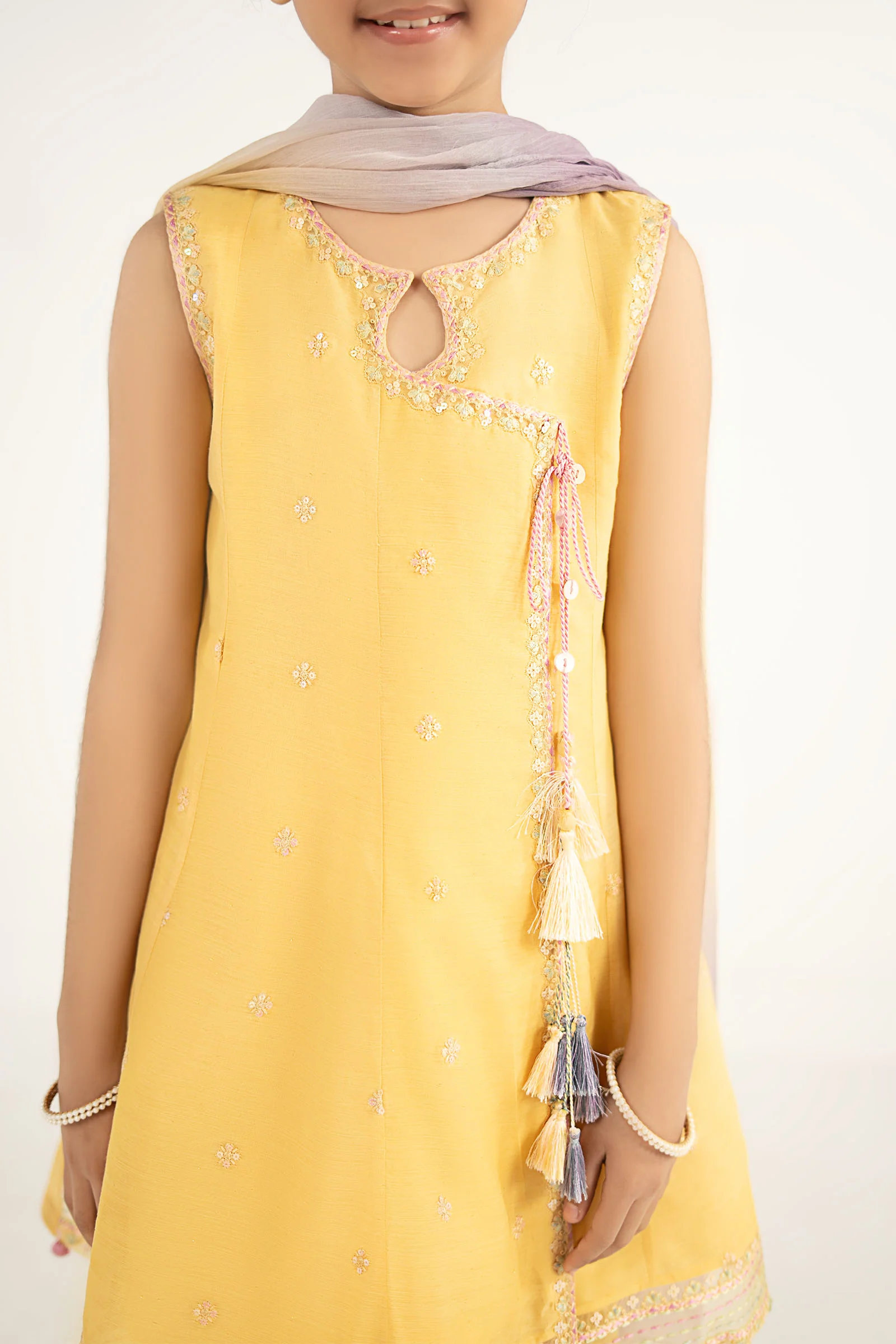3 Piece Embroidered Paper Cotton Suit - Image 4