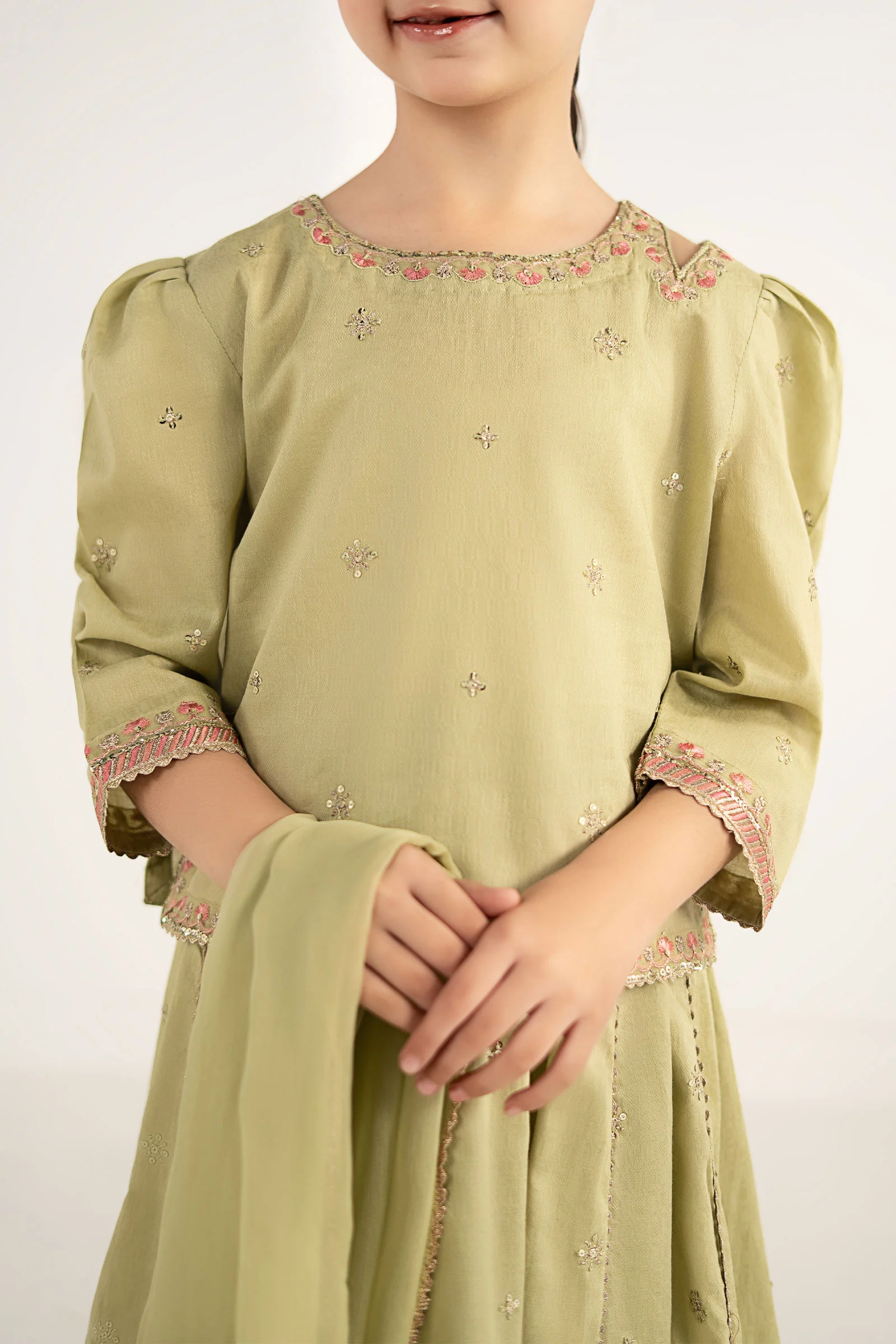 3 Piece Embroidered Dobby Lawn Suit - Image 5