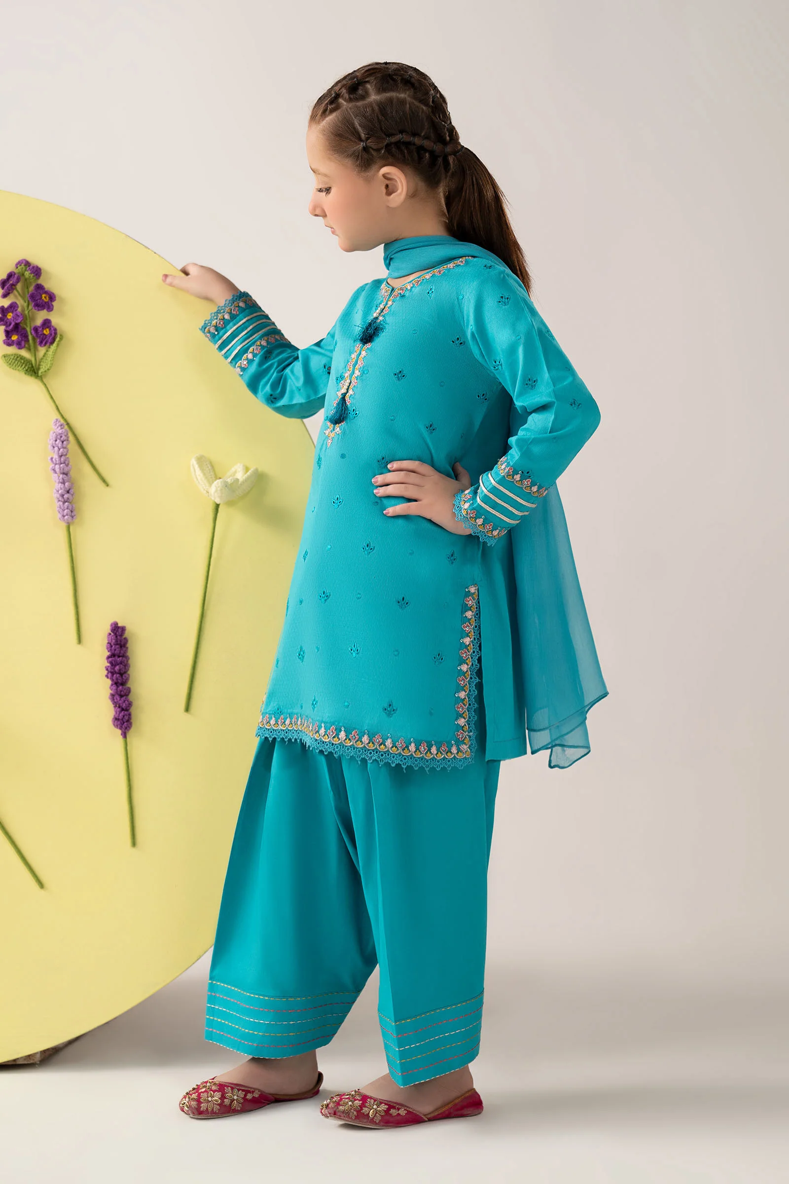 3 Piece Embroidered Dobby Lawn Suit - Image 6