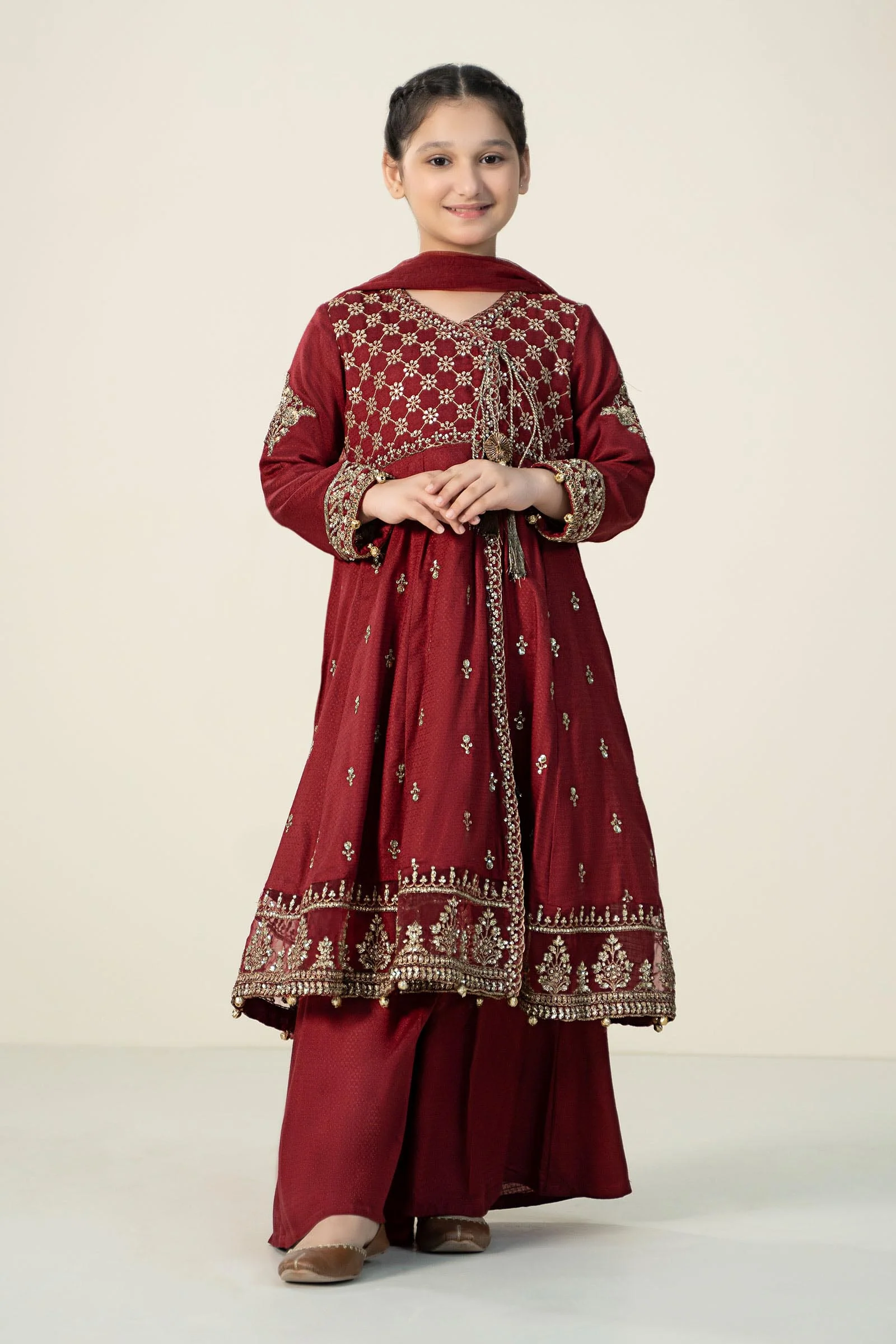 3 Piece Embroidered Linen Suit