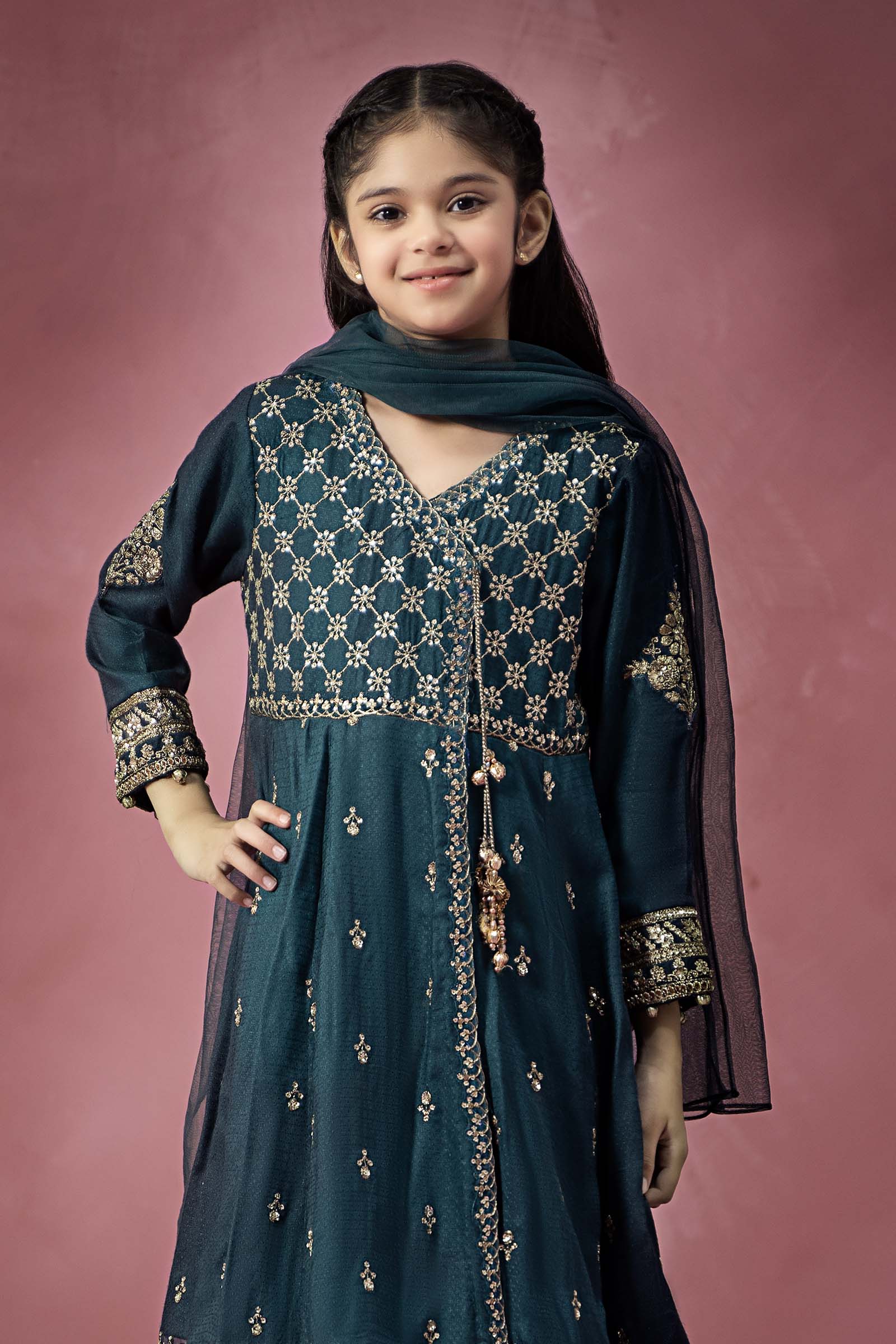 3 Piece Embroidered Linen Suit - Image 3
