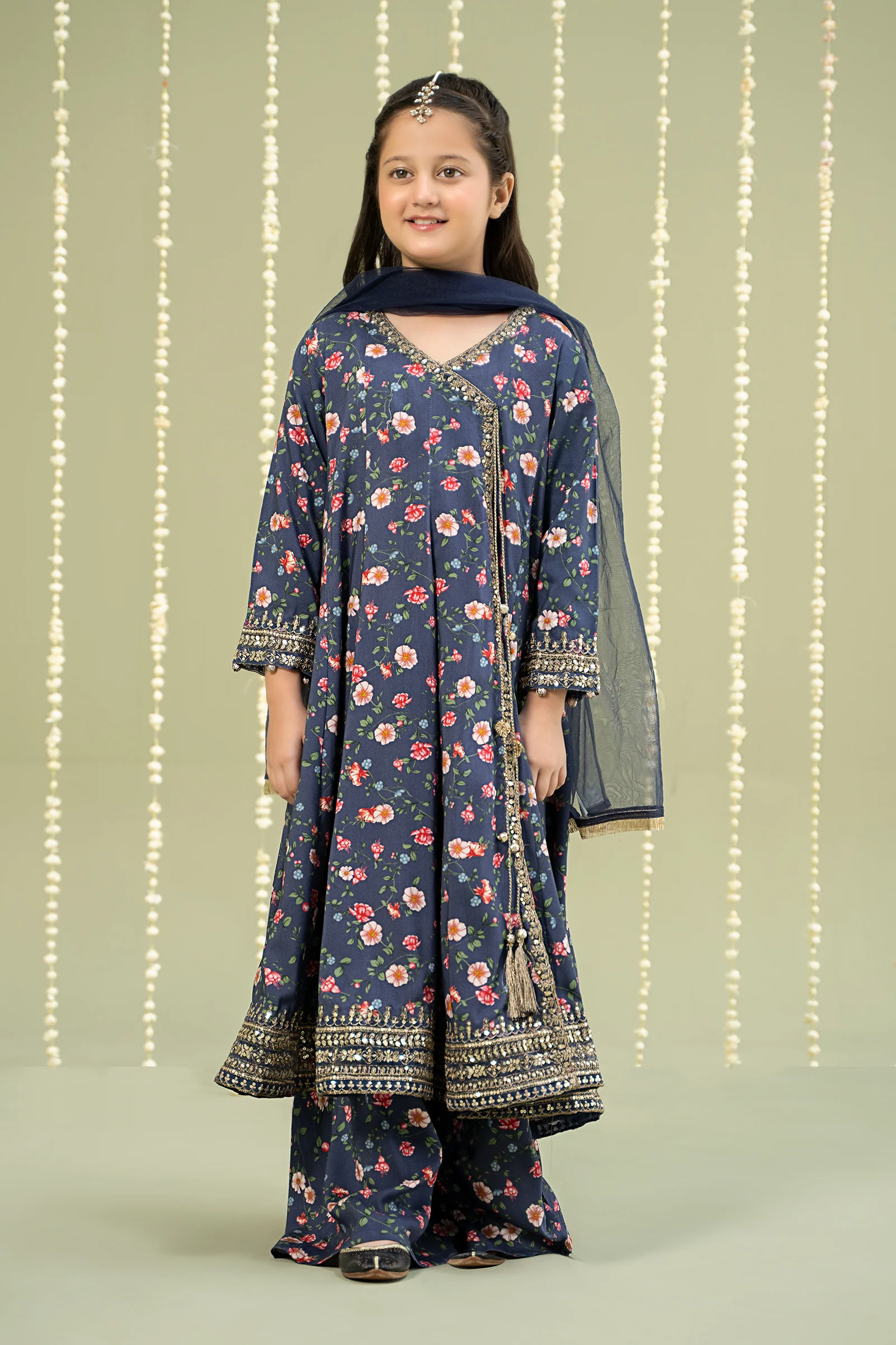 3 Piece Printed Linen Suit