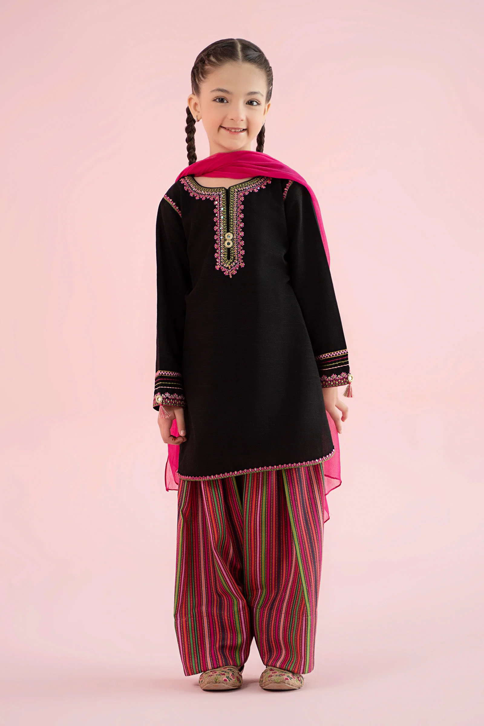 3 Piece Embroidered Slub Khaddar Suit