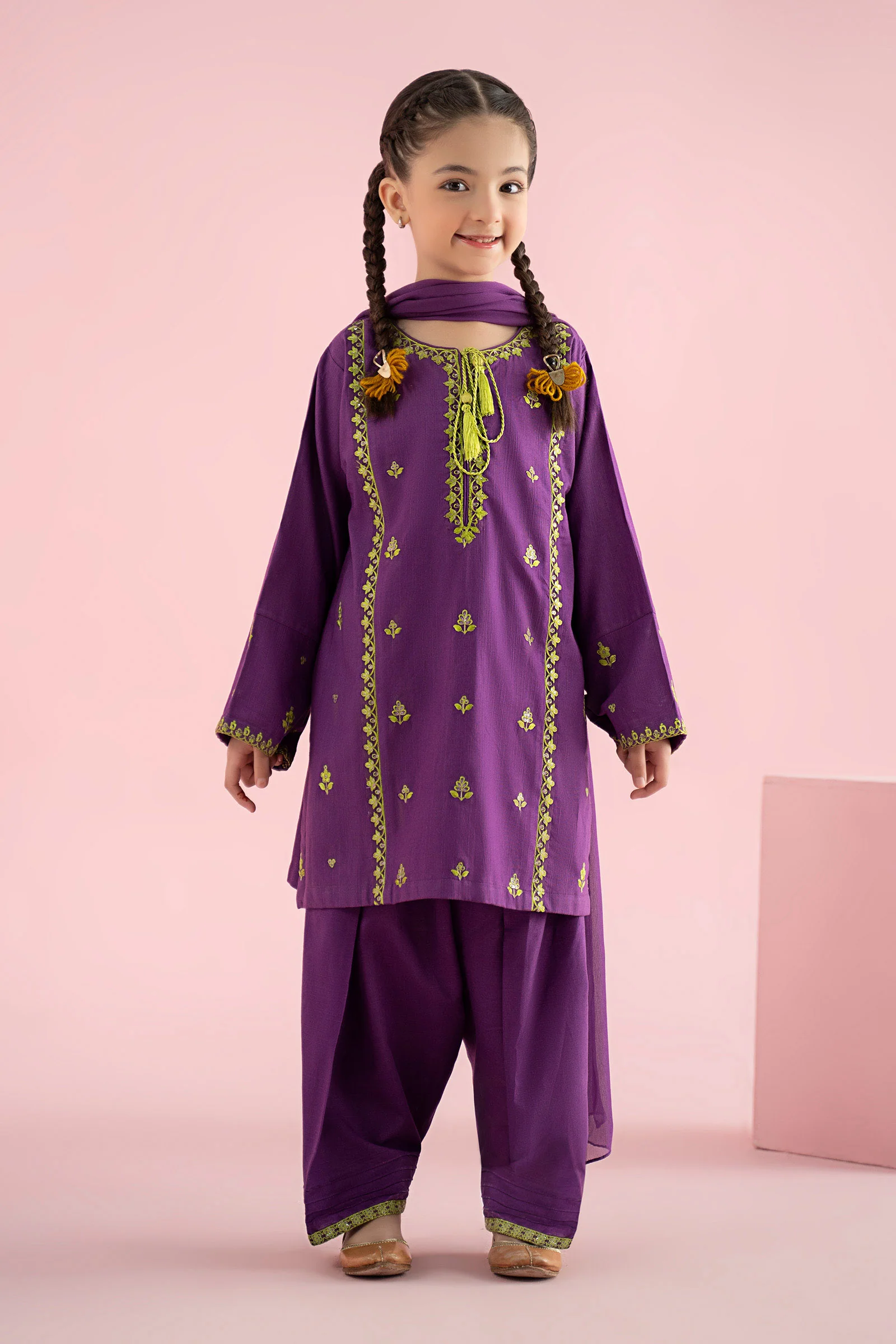 3 Piece Embroidered Khaddar Suit
