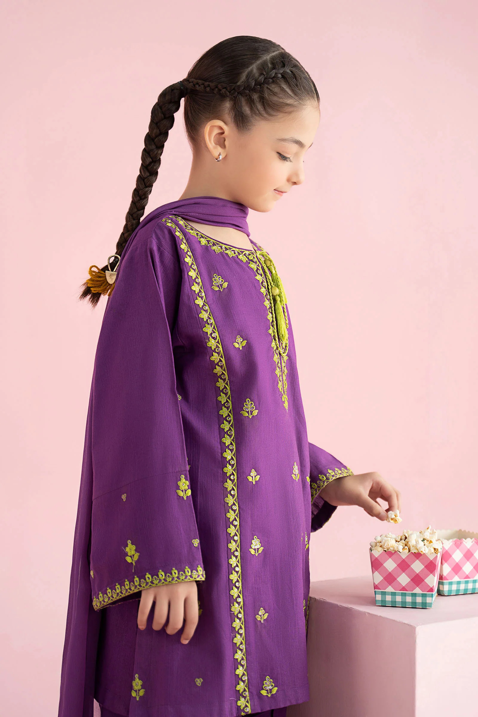 3 Piece Embroidered Khaddar Suit - Image 3