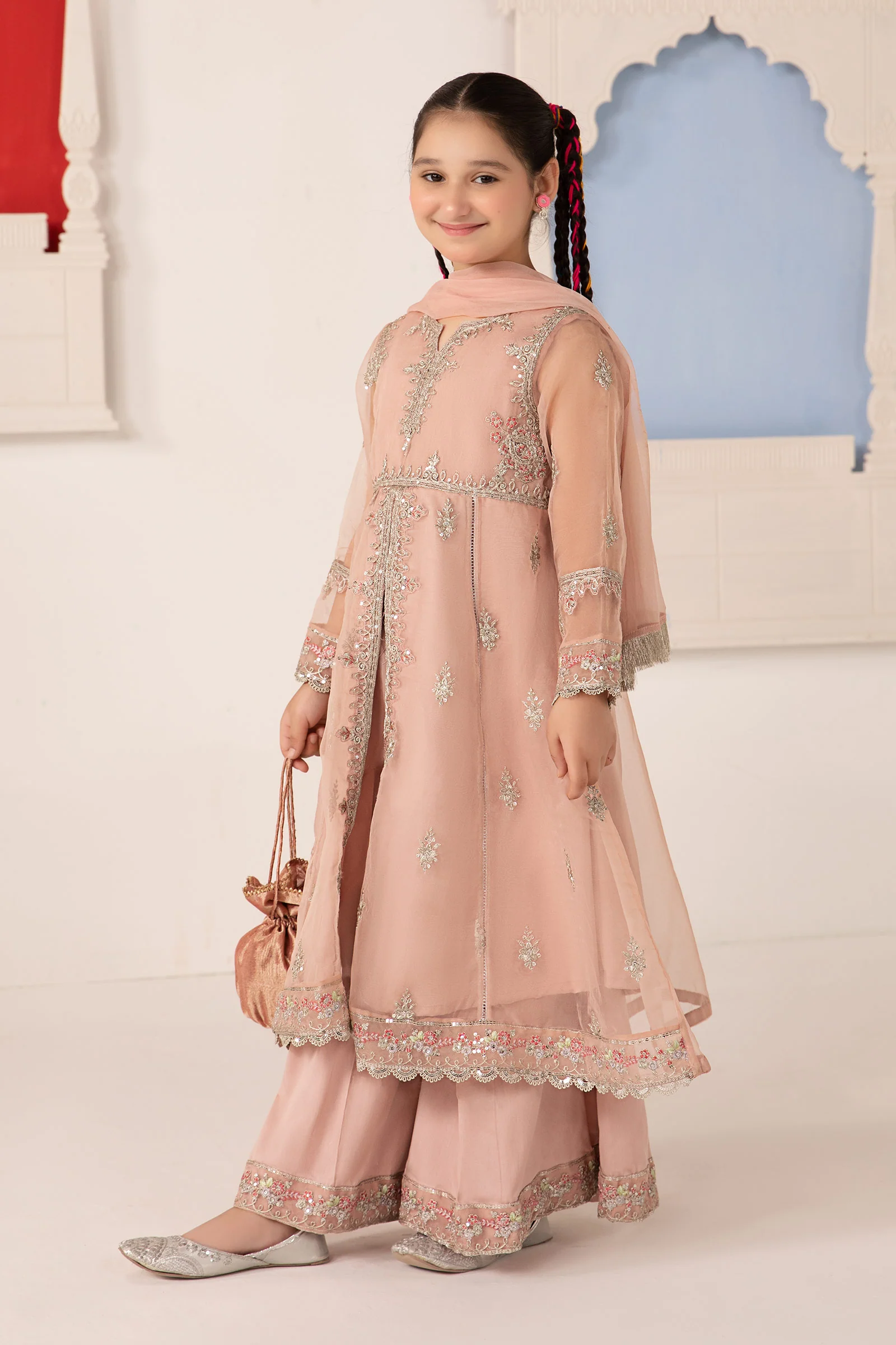 3 Piece Embroidered Organza Suit - Image 3