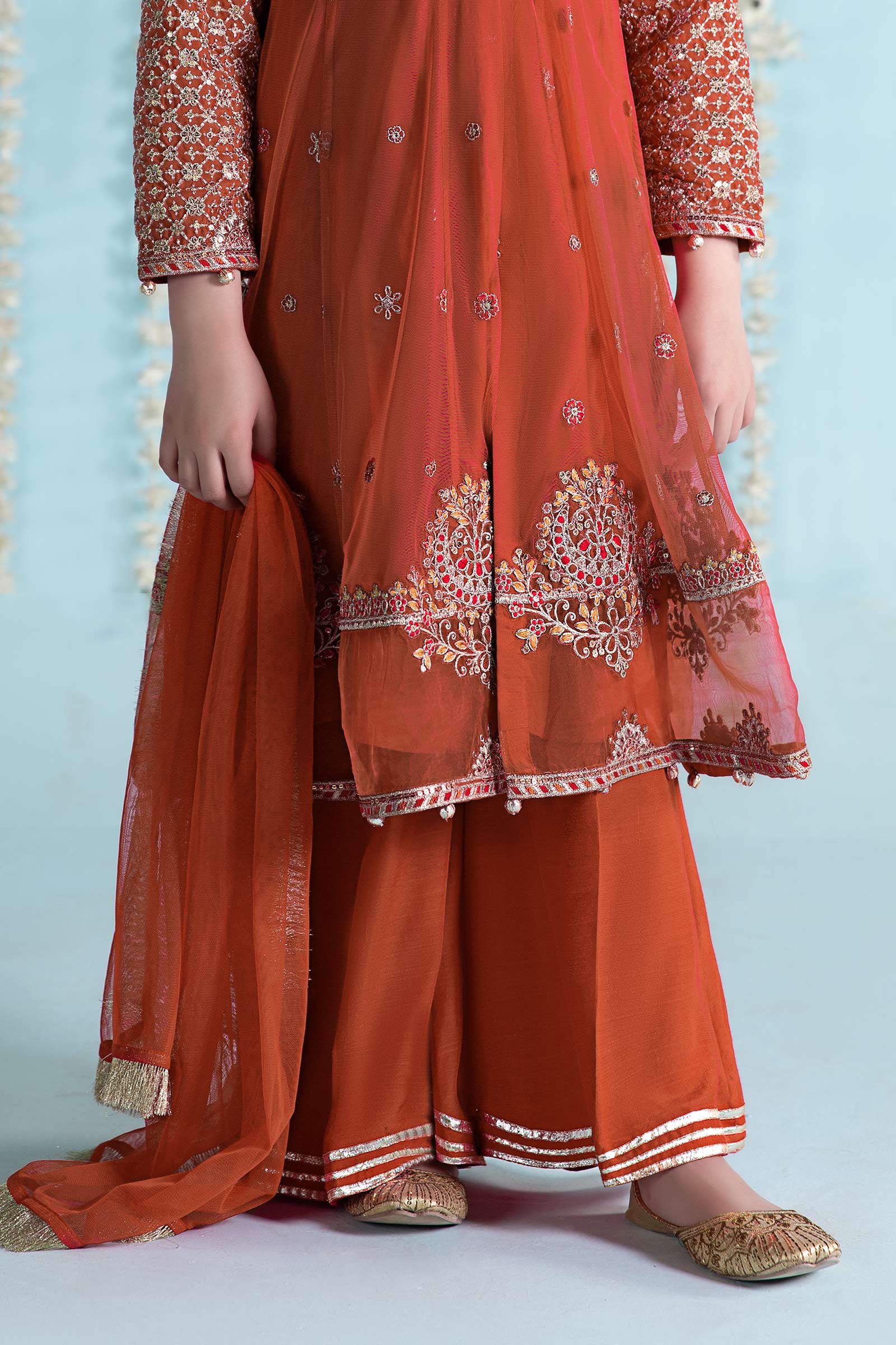 3 Piece Embroidered Net Suit - Image 4