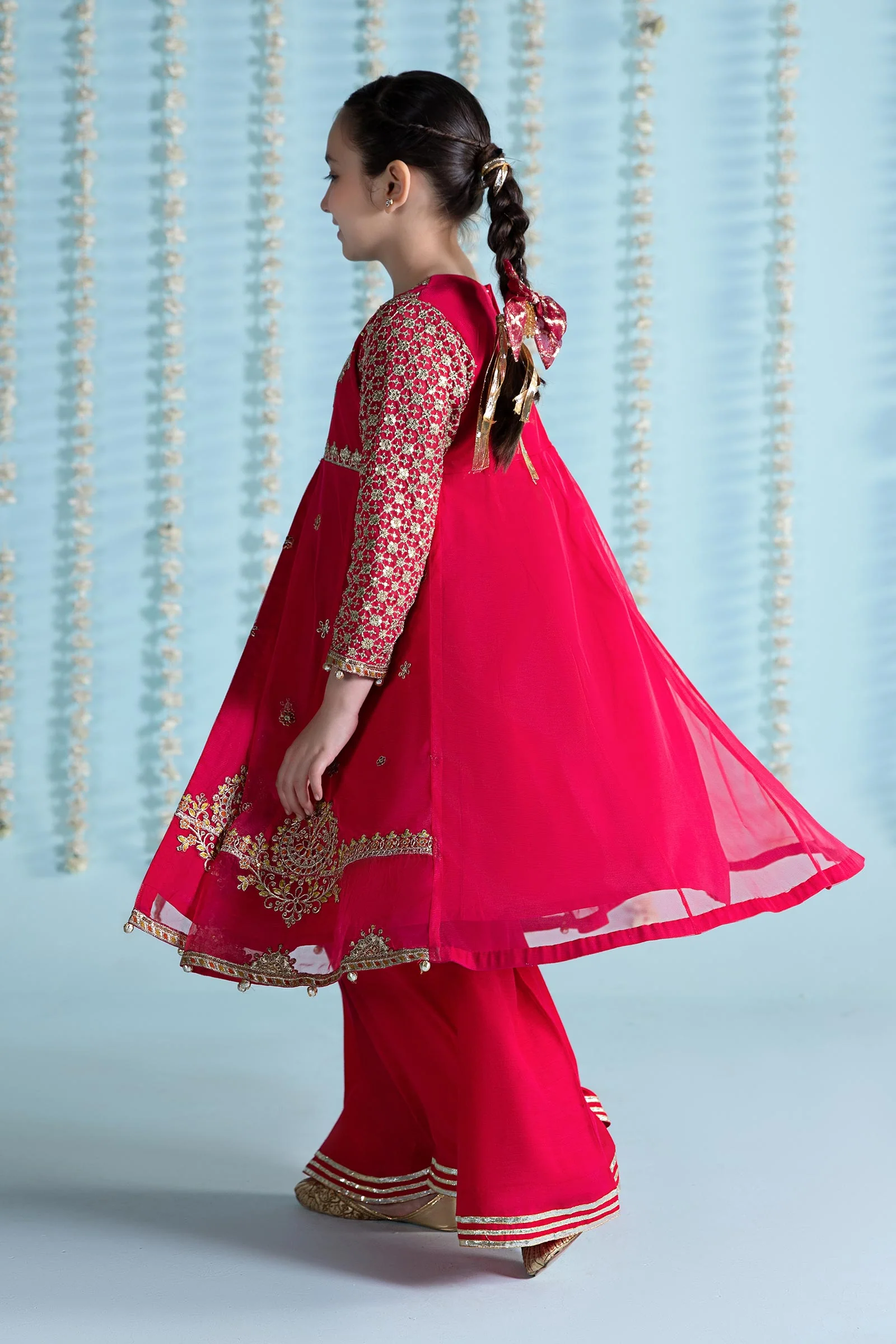 3 Piece Embroidered Net Suit - Image 7