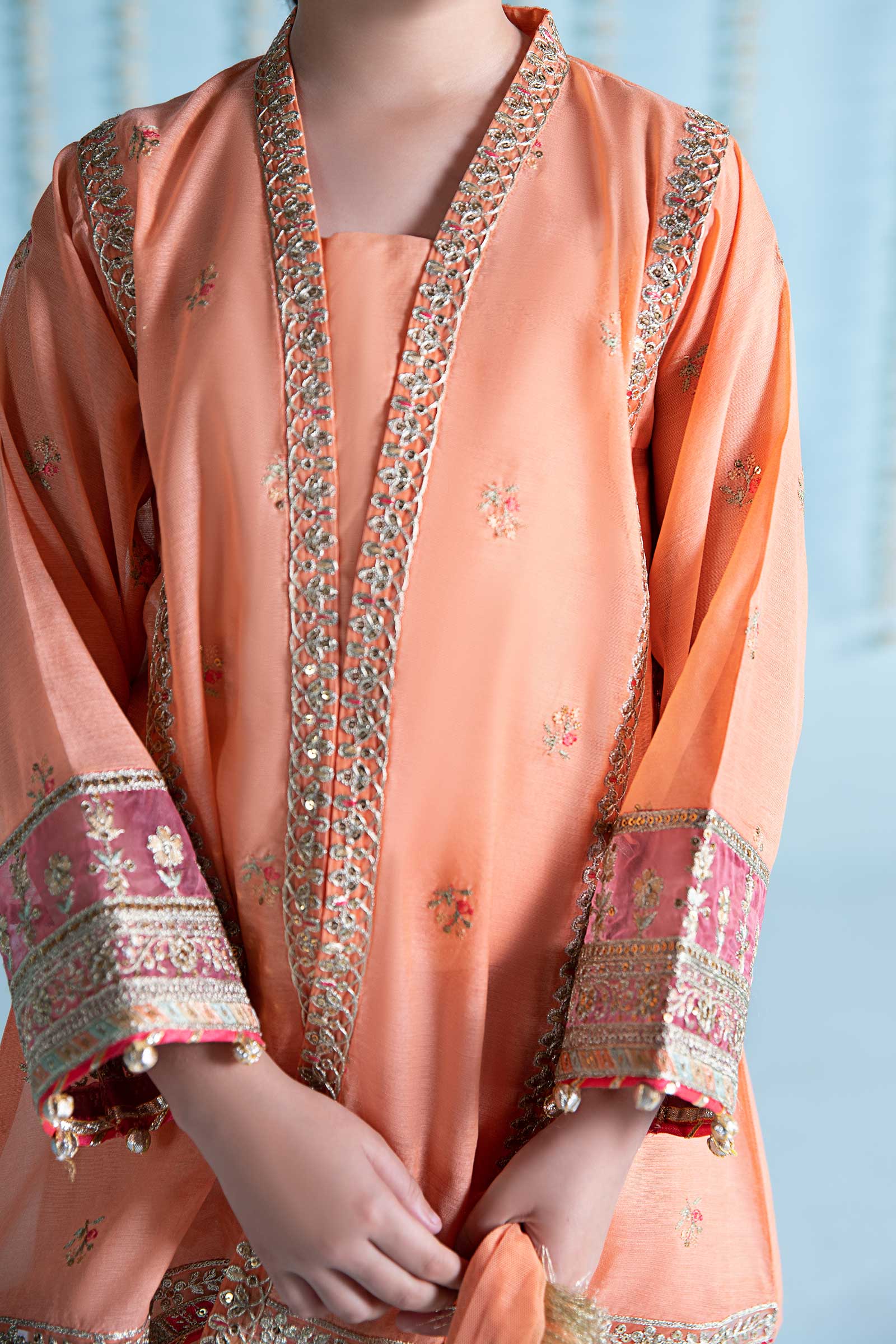 3 Piece Embroidered Paper Cotton Suit - Image 3