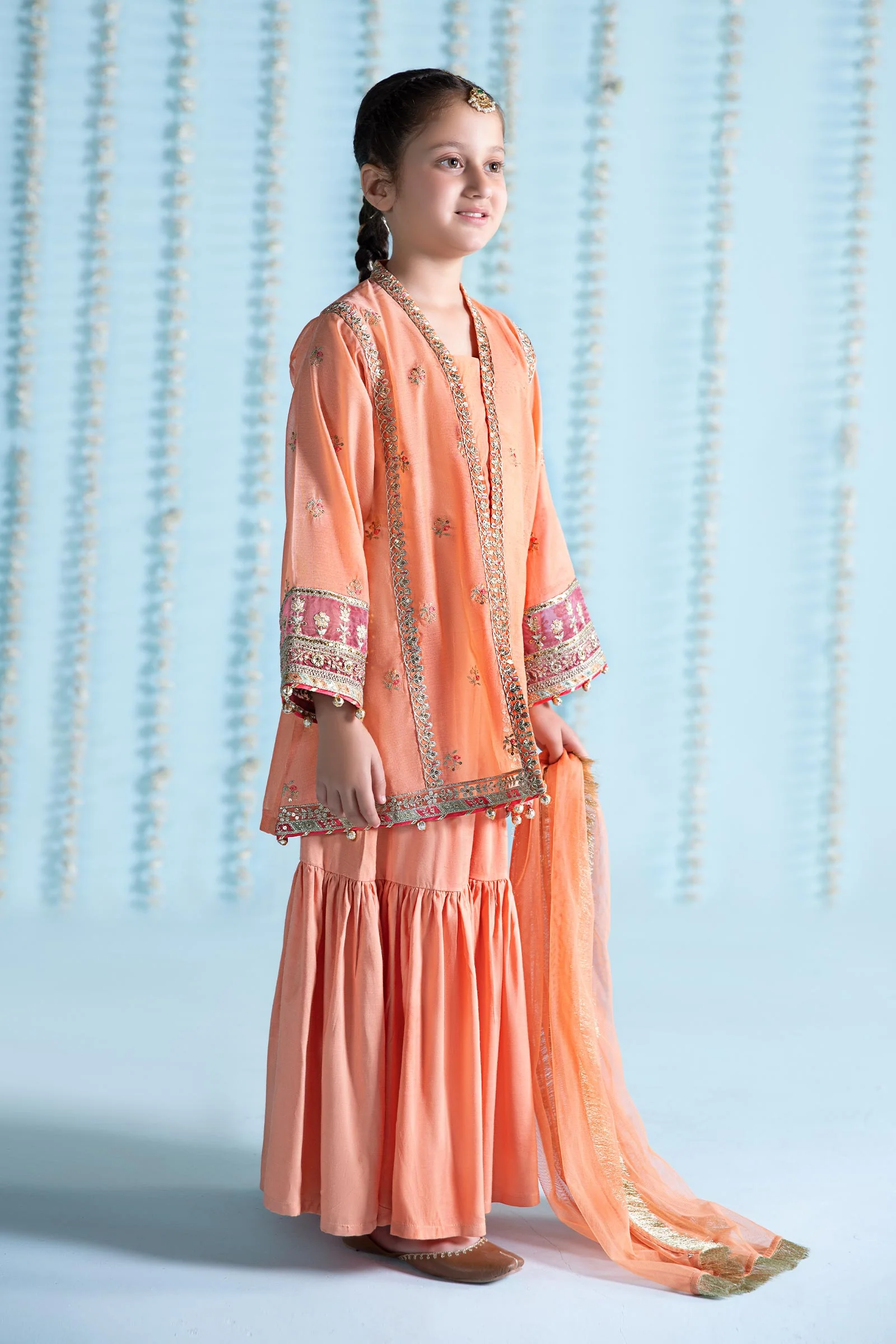 3 Piece Embroidered Paper Cotton Suit - Image 5