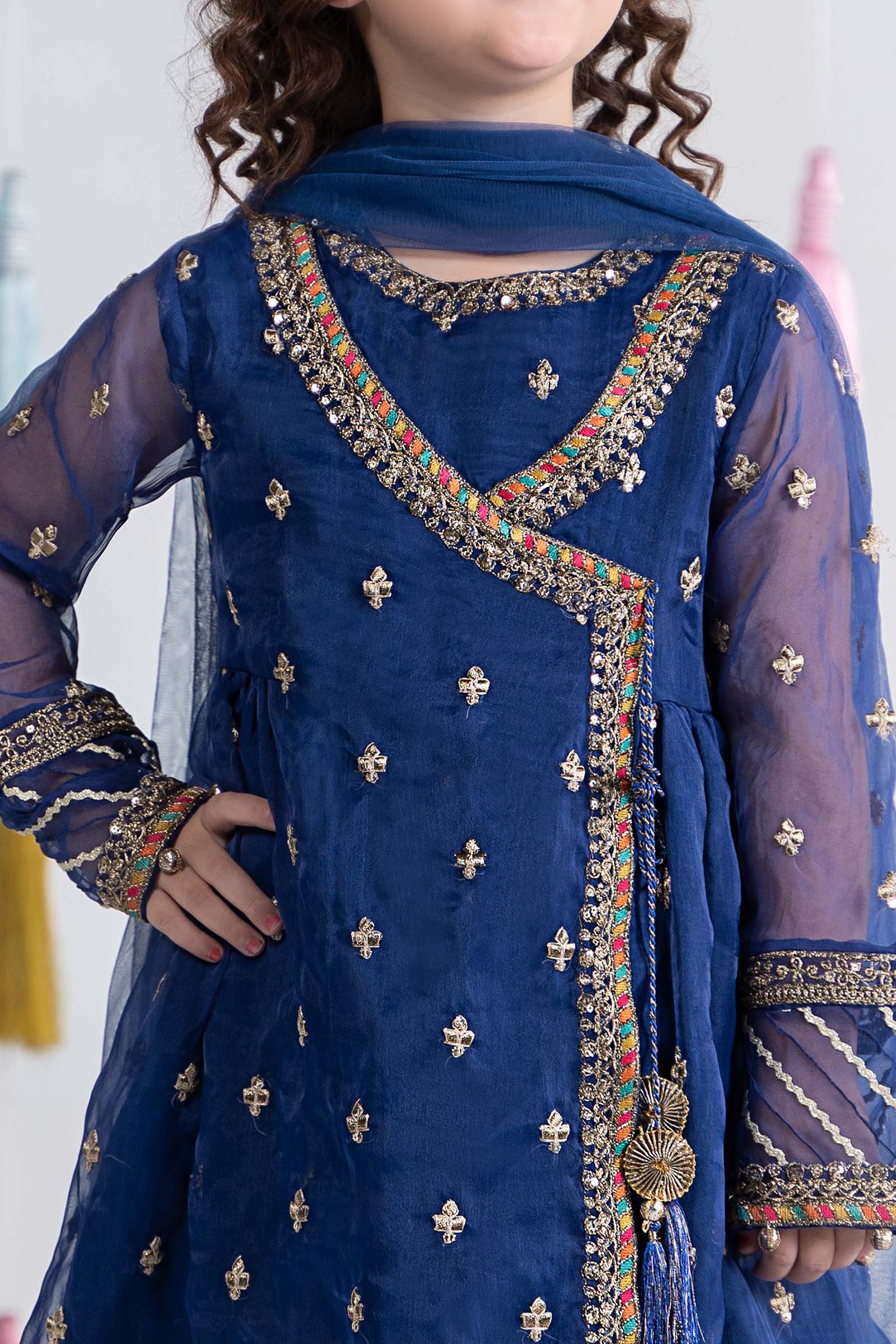 3 Piece Embroidered Organza Suit - Image 4