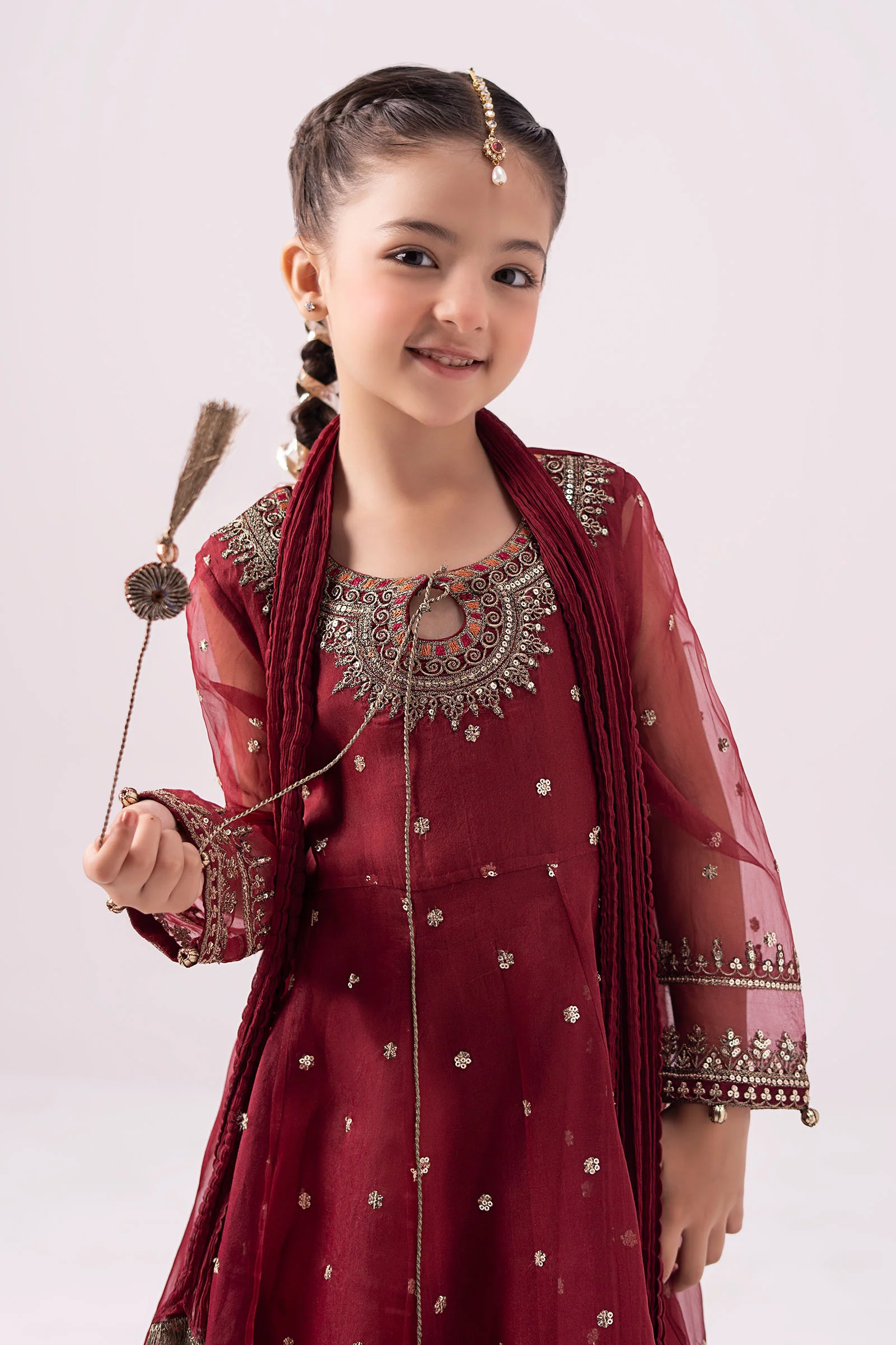 3 Piece Embroidered Organza Suit - Image 2