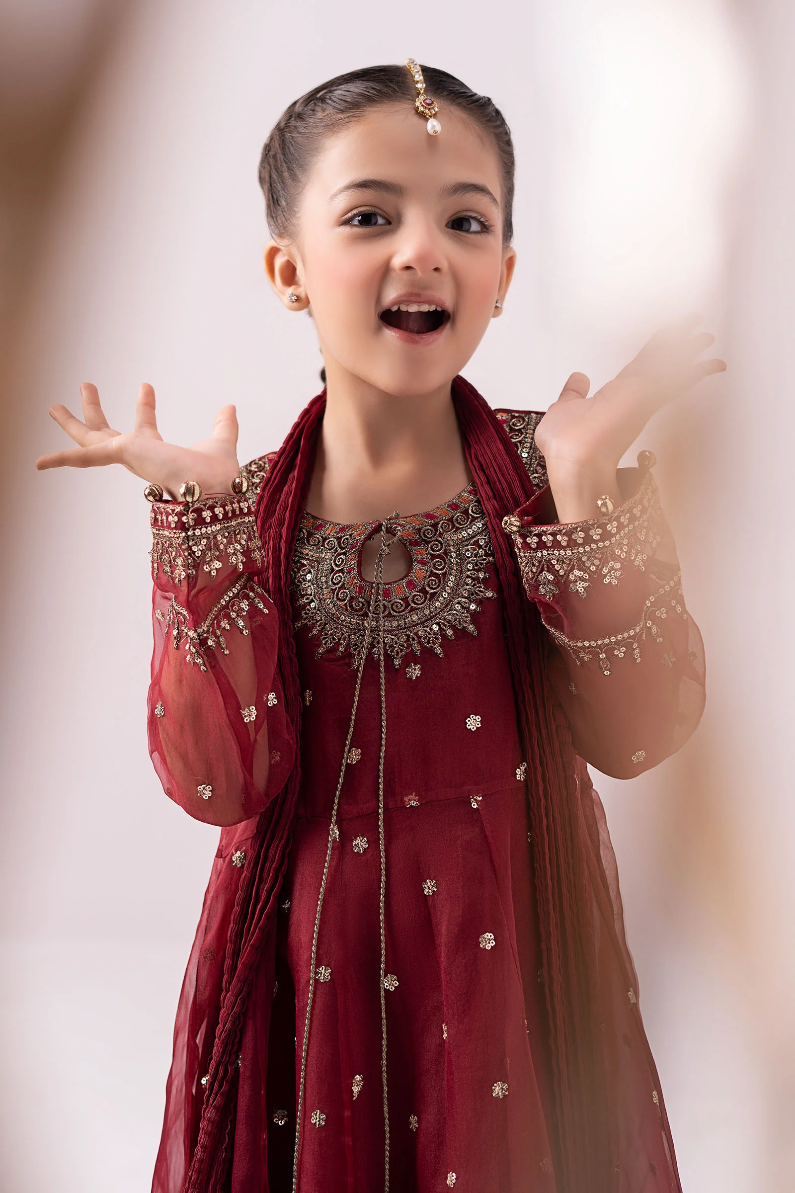 3 Piece Embroidered Organza Suit - Image 3