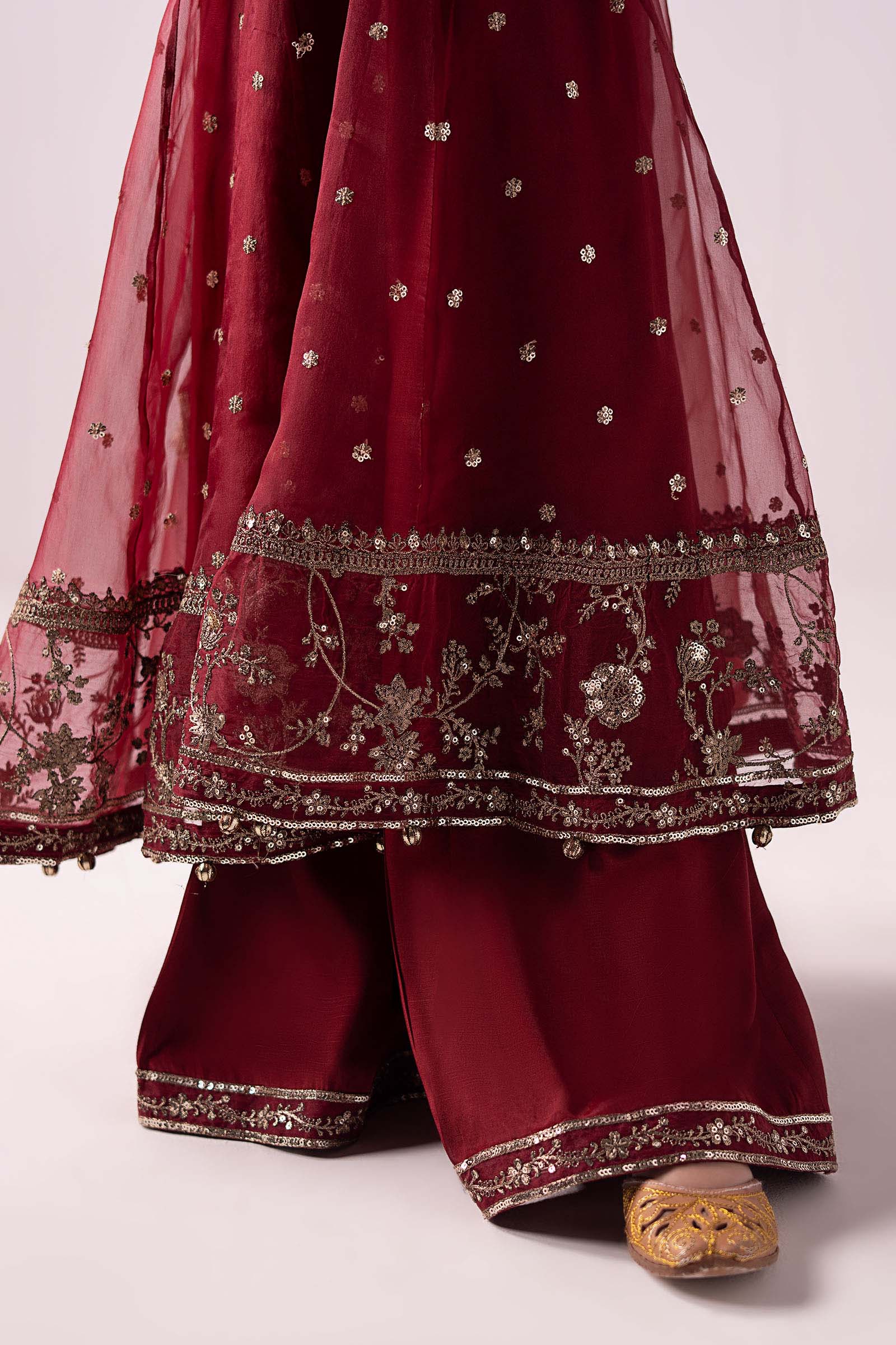 3 Piece Embroidered Organza Suit - Image 5