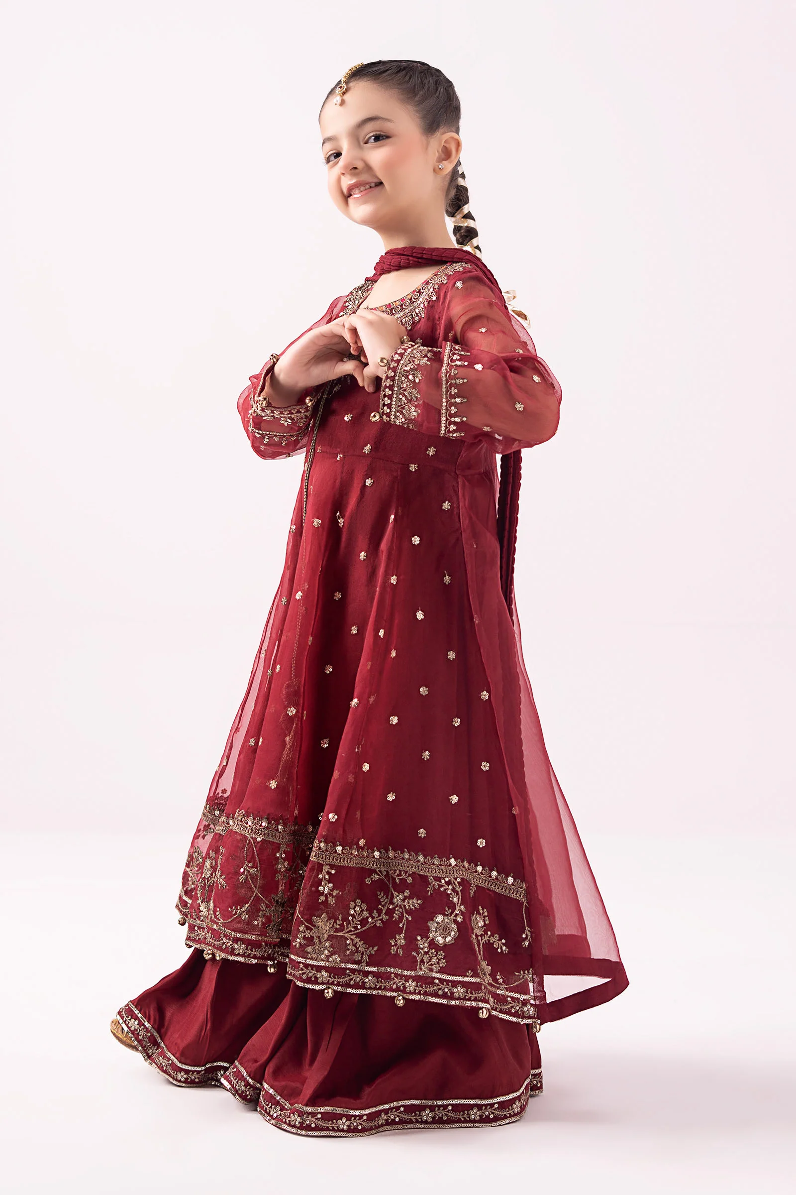 3 Piece Embroidered Organza Suit - Image 6