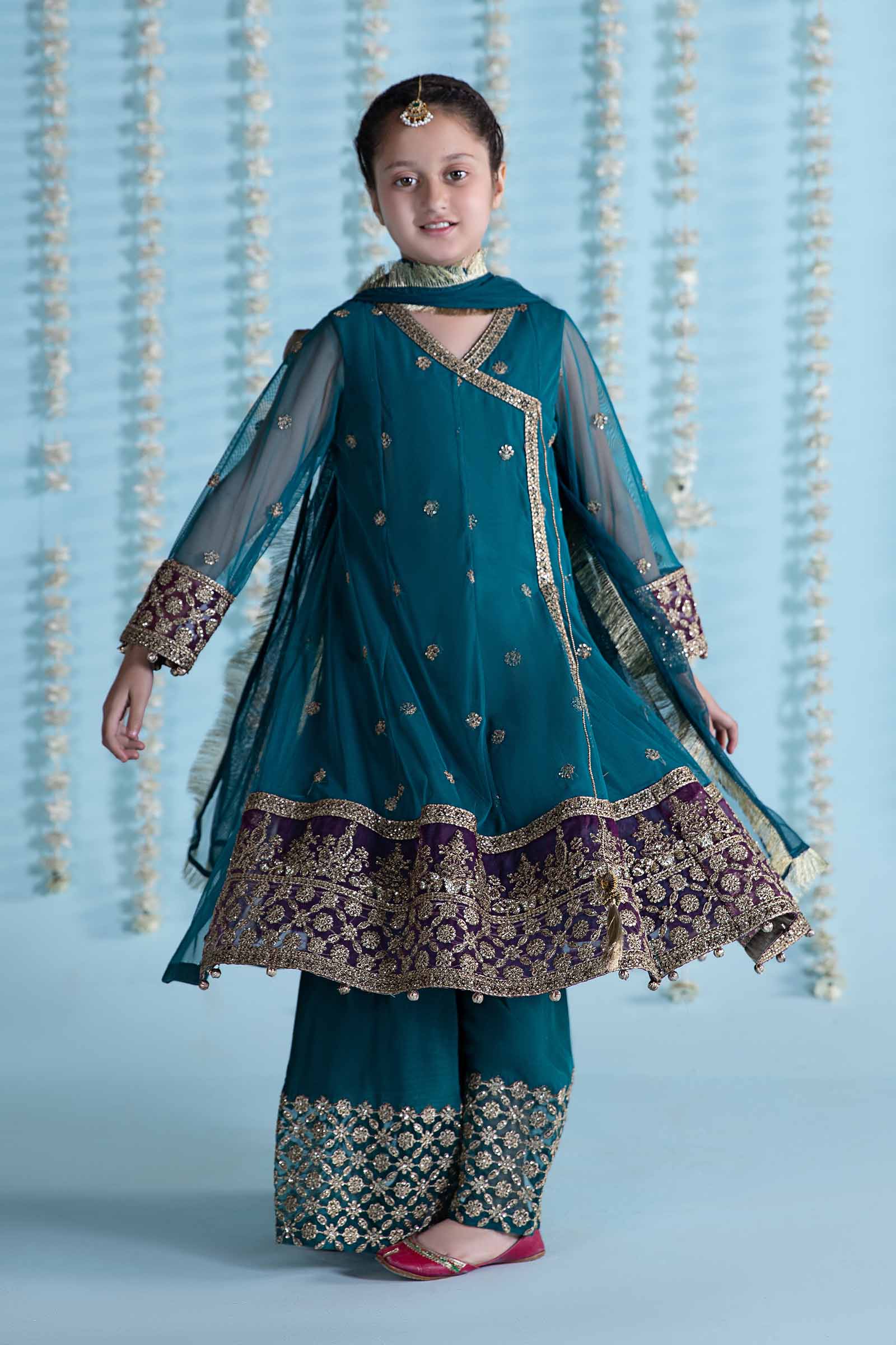 3 Piece Embroidered Net Suit - Image 5