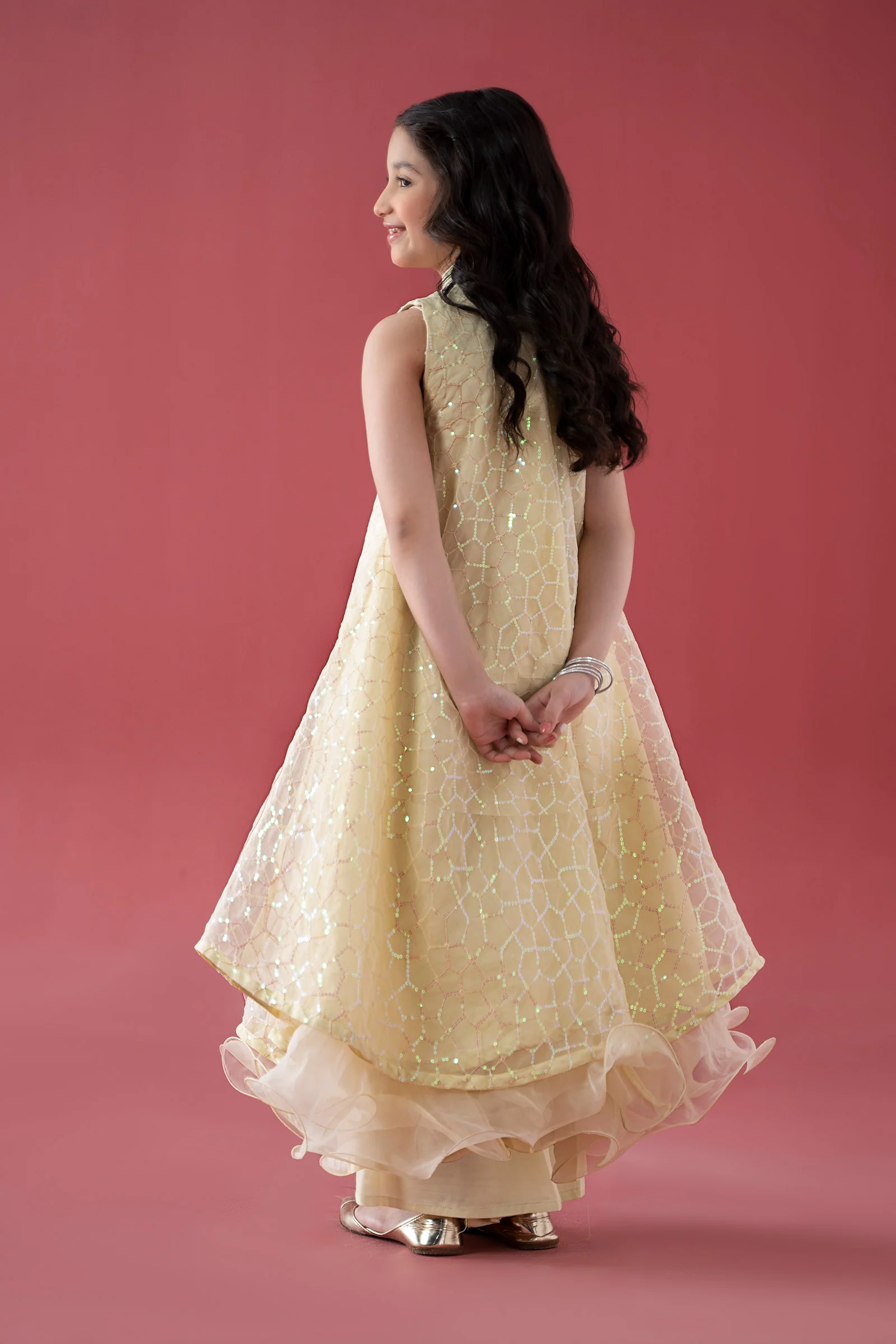 3 Piece Embroidered Poly Organza Suit - Image 6