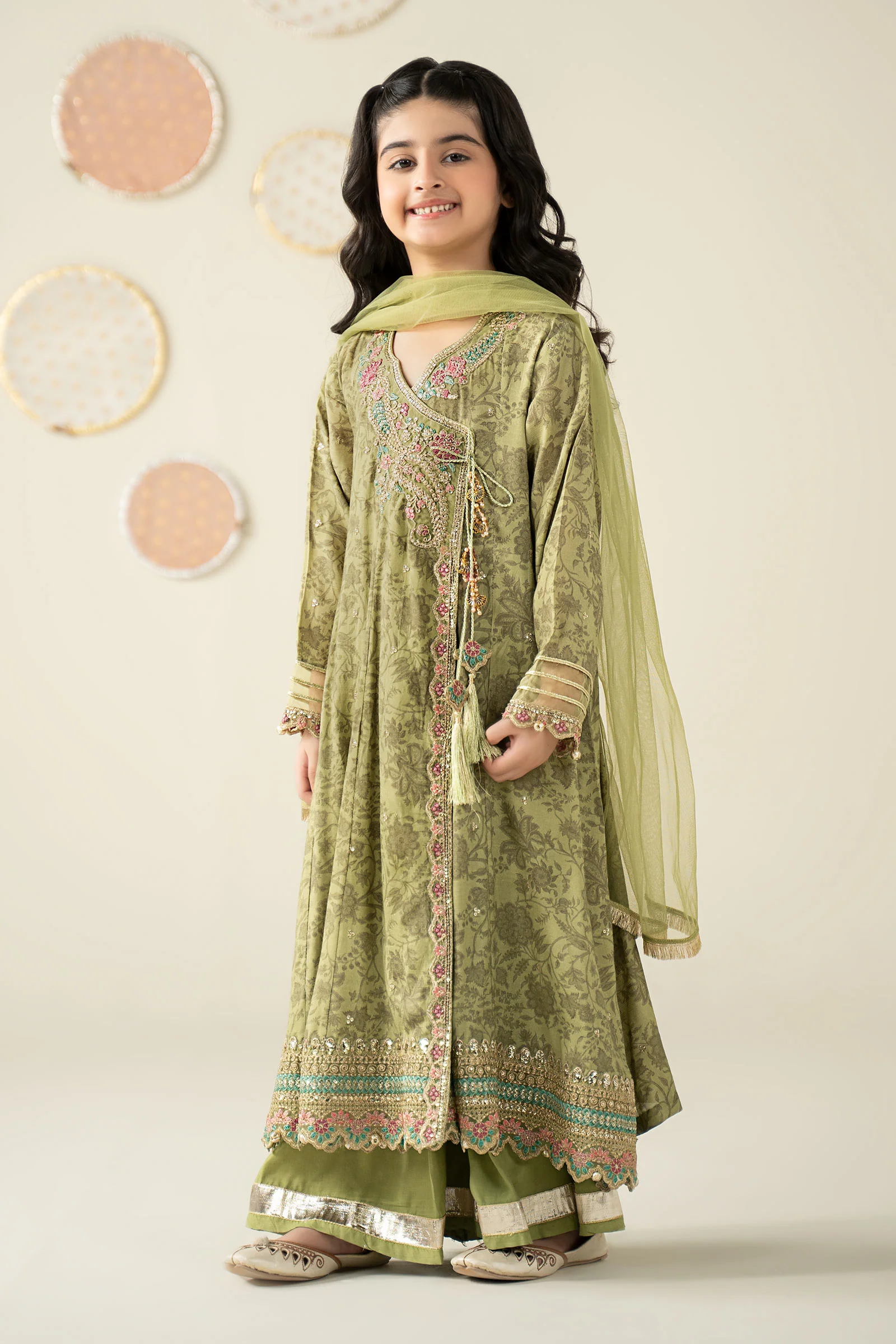 3 Piece Embroidered Raw Silk Suit - Image 6