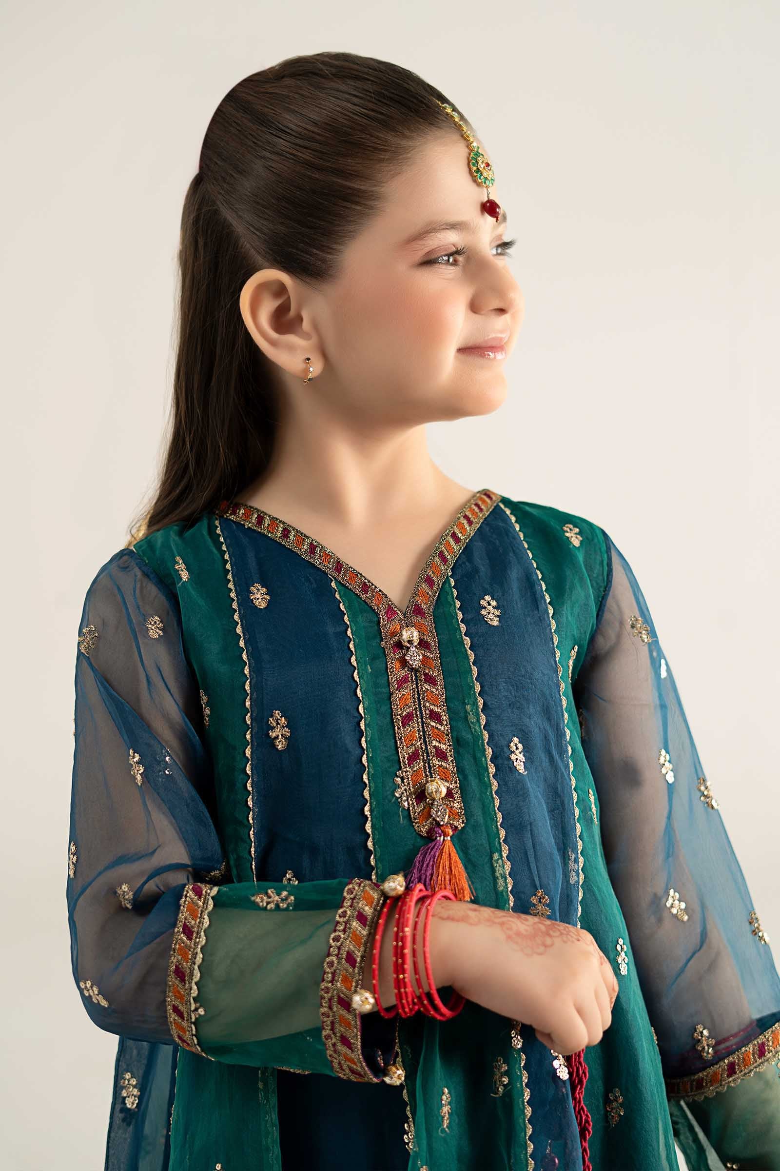 3 Piece Embroidered Poly Organza Suit - Image 2
