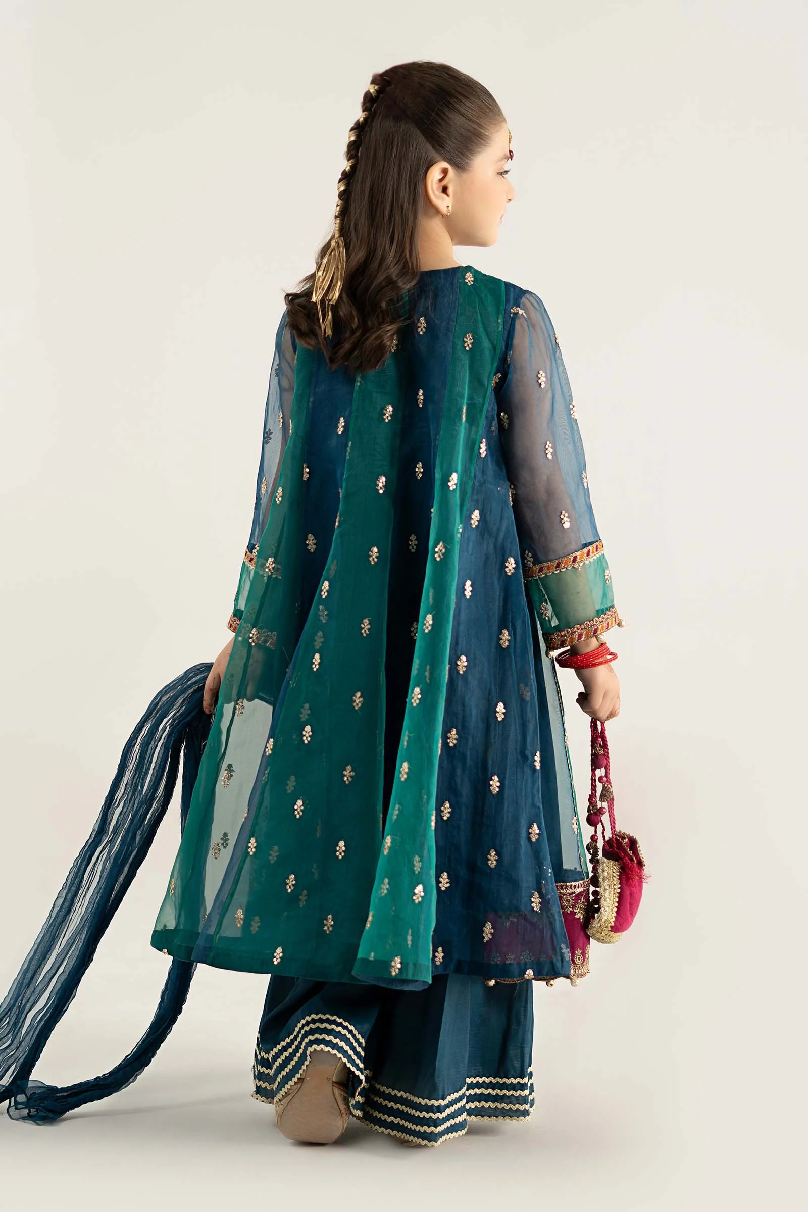 3 Piece Embroidered Poly Organza Suit - Image 7