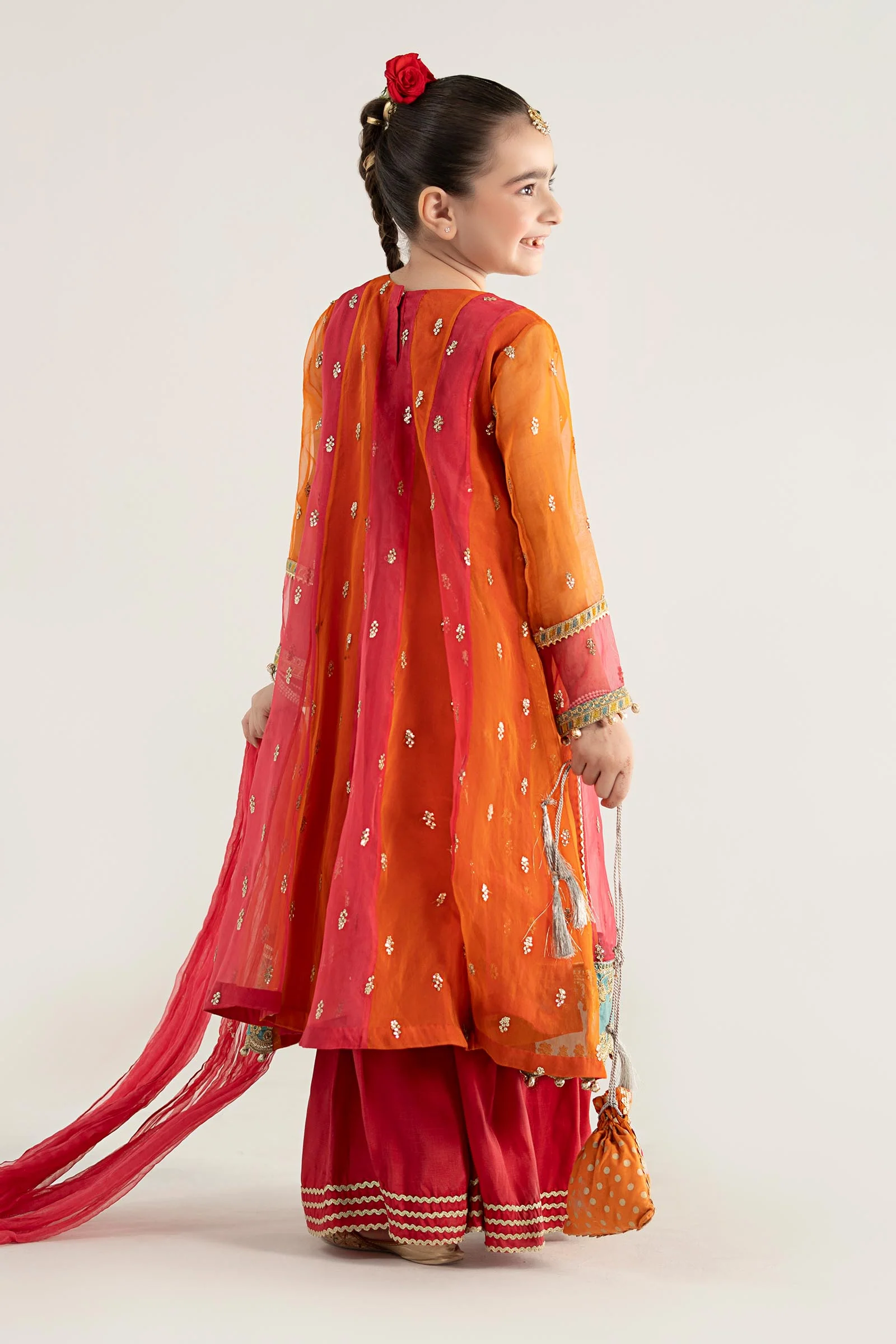 3 Piece Embroidered Poly Organza Suit - Image 8