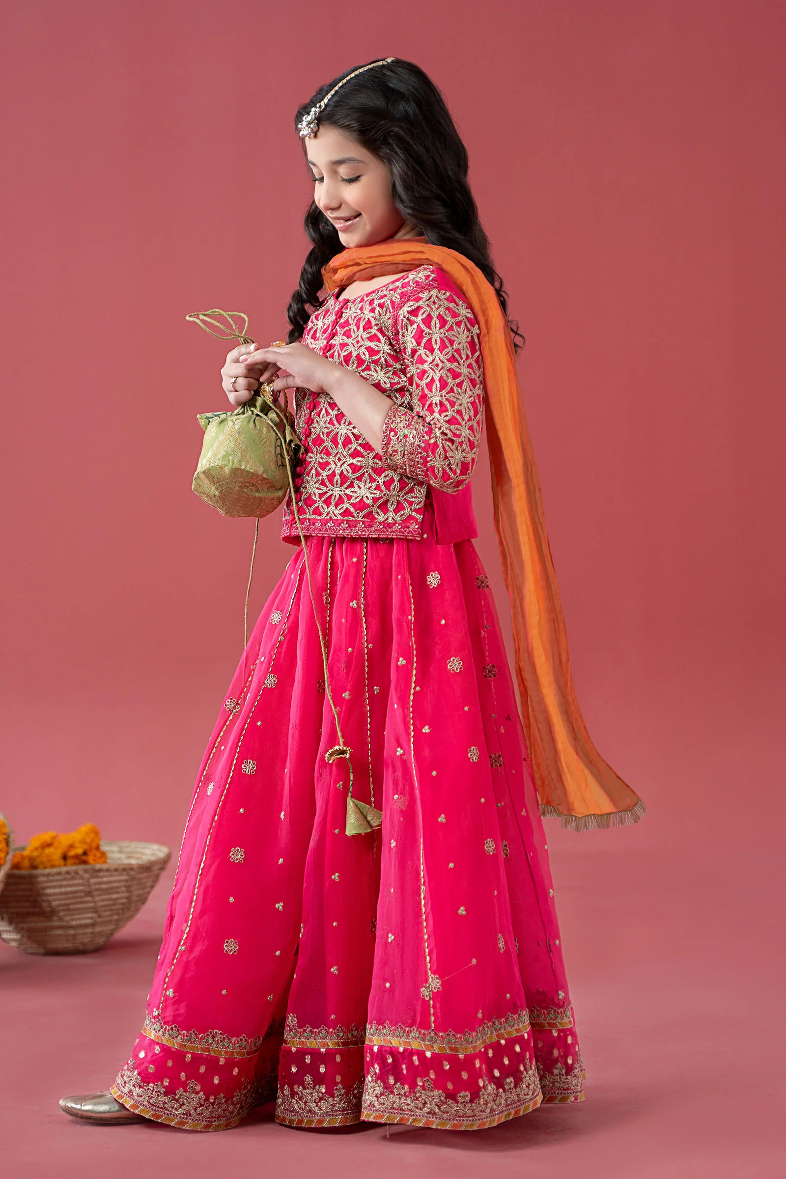 3 Piece Embroidered Poly Organza Suit - Image 6