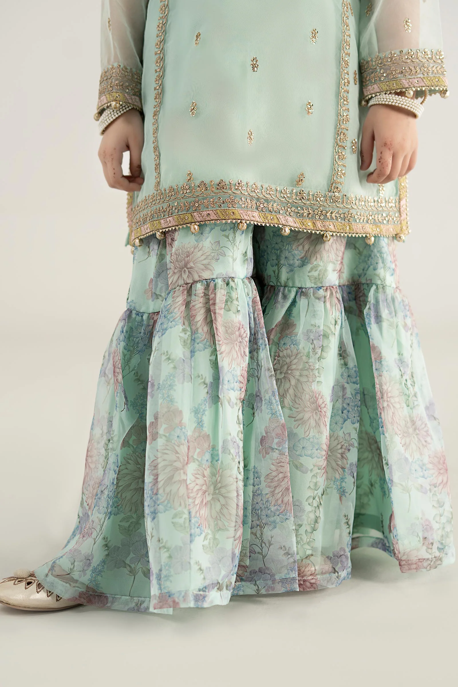 3 Piece Embroidered Poly Organza Suit - Image 5