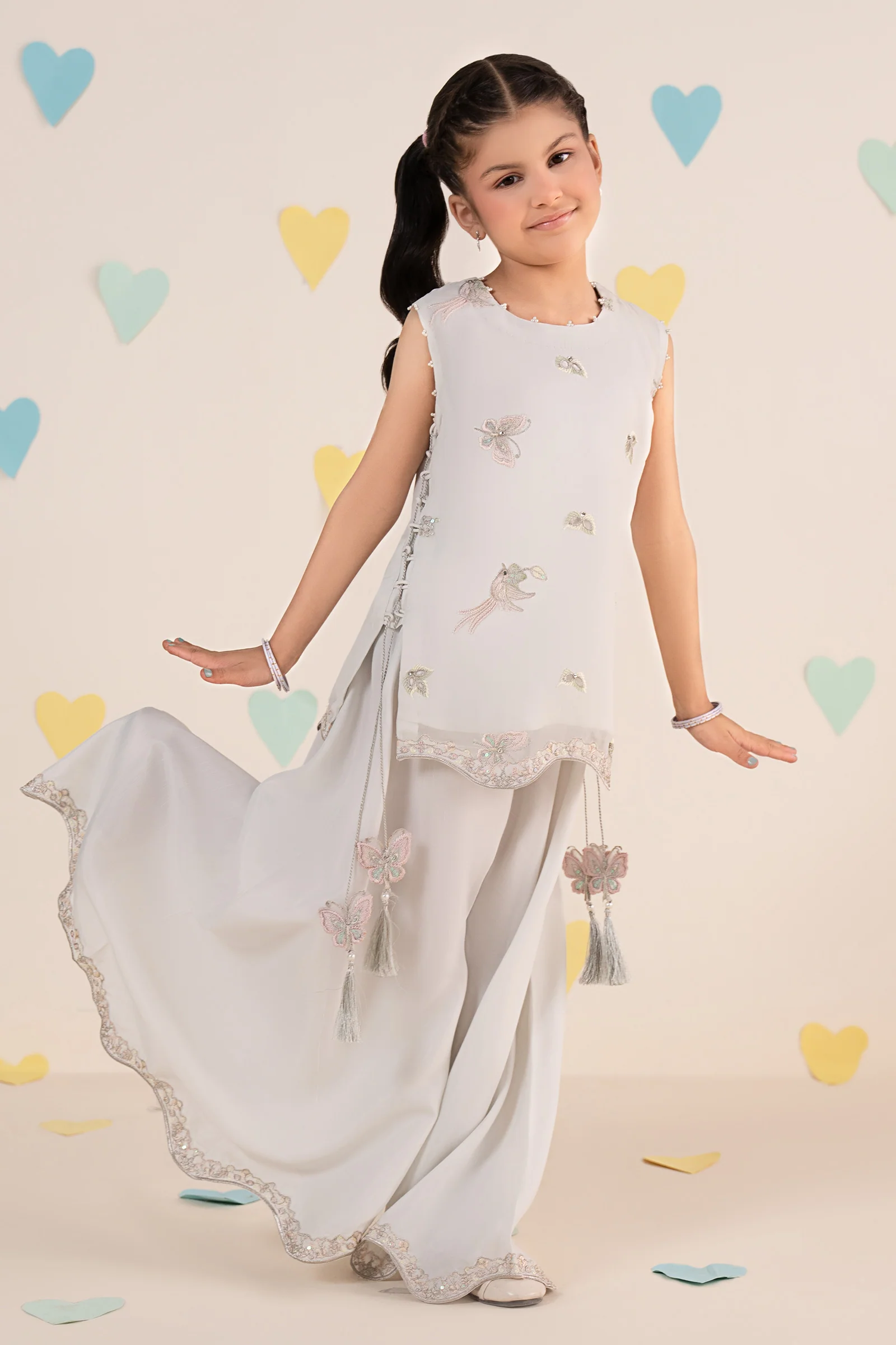 2 Piece Embroidered Chiffon Suit - Image 2