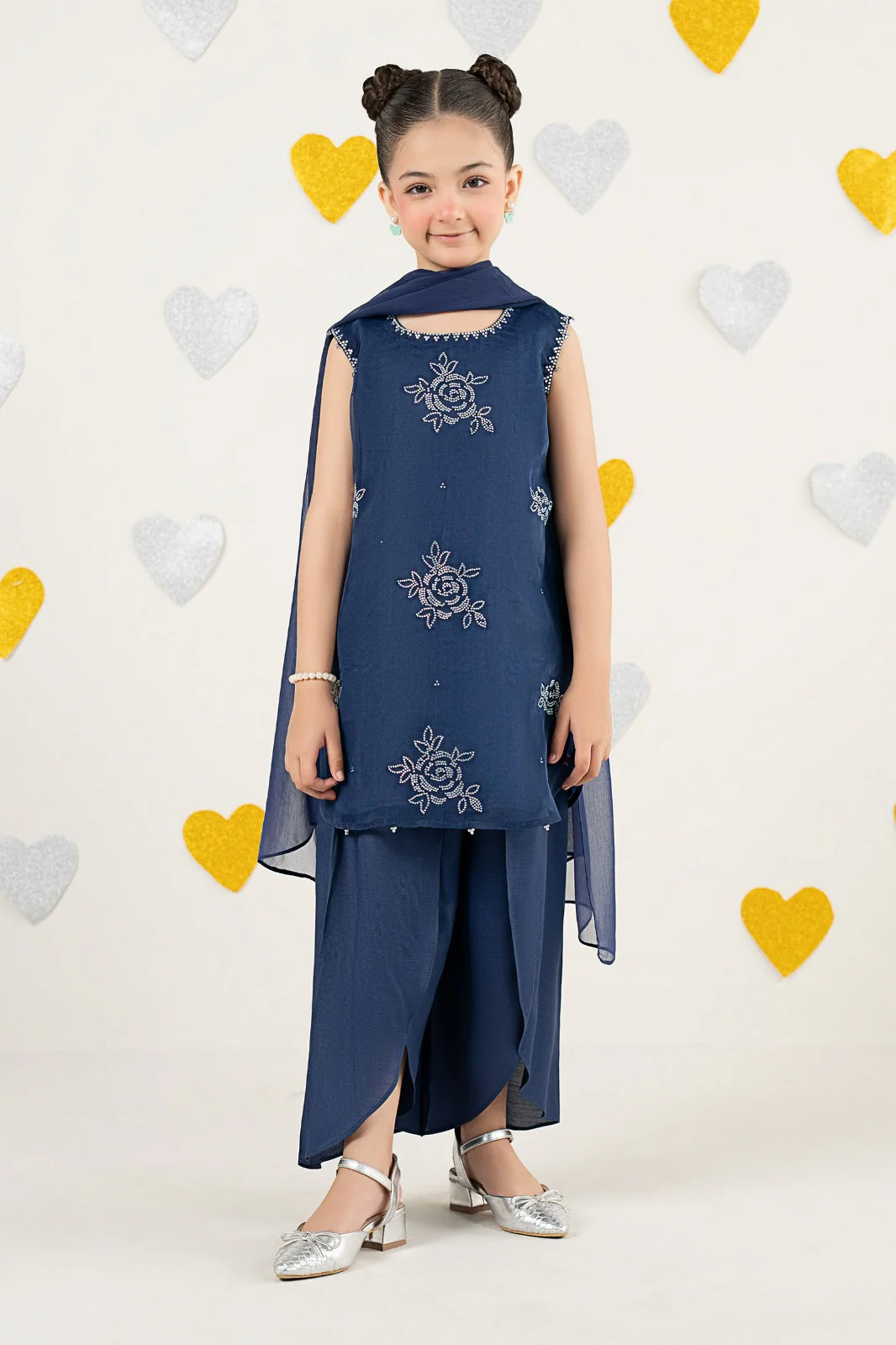 3 Piece Embroidered Organza Suit - Image 3