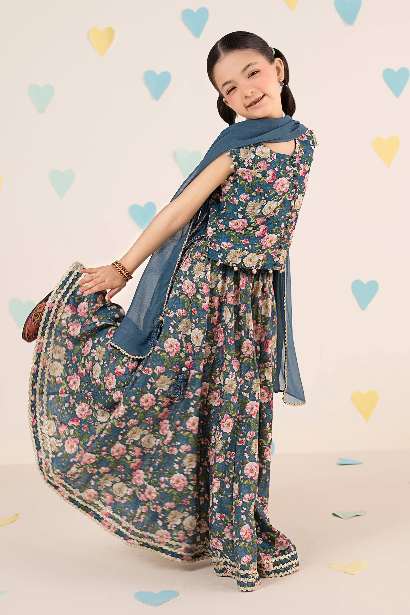 3 Piece Embroidered Raw Silk Suit - Image 3