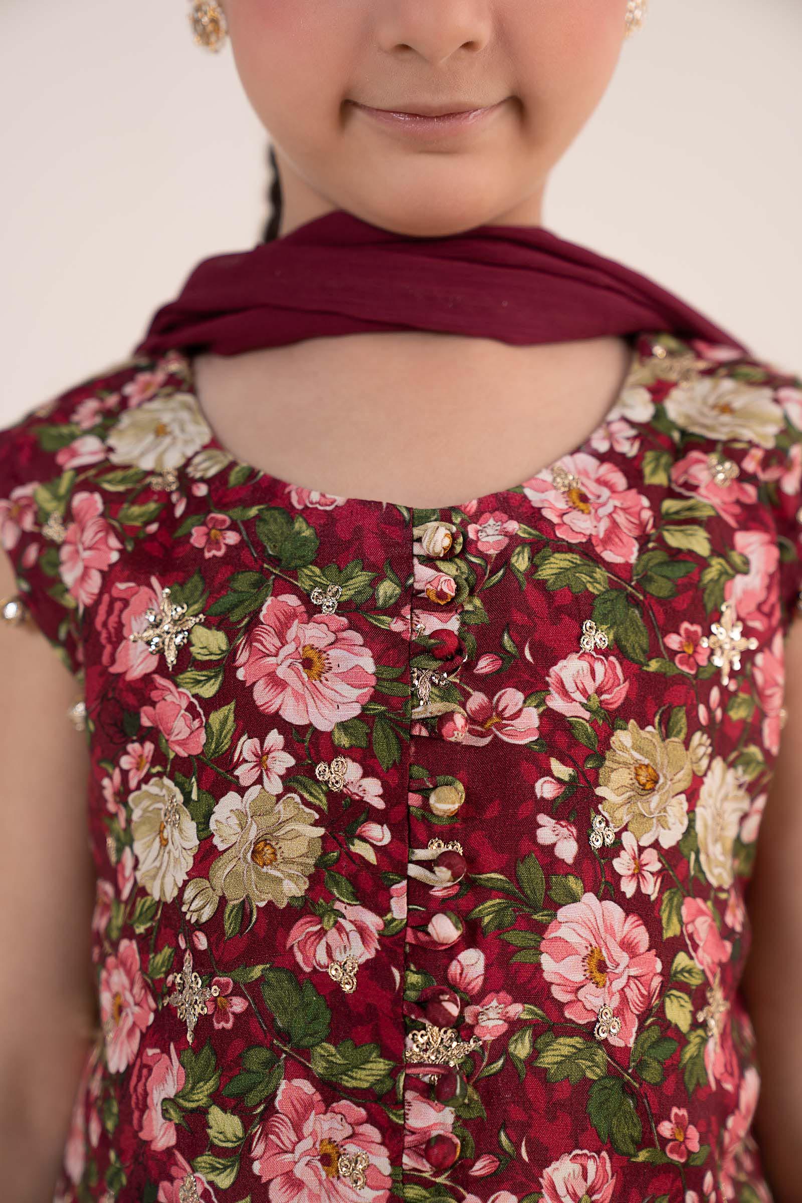 3 Piece Embroidered Raw Silk Suit - Image 4
