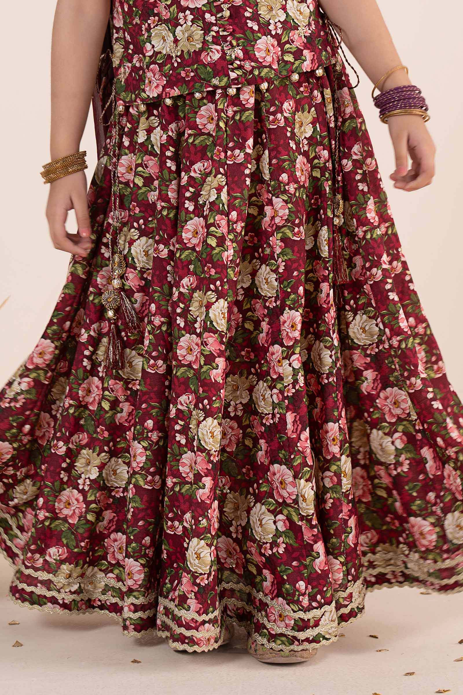 3 Piece Embroidered Raw Silk Suit - Image 7