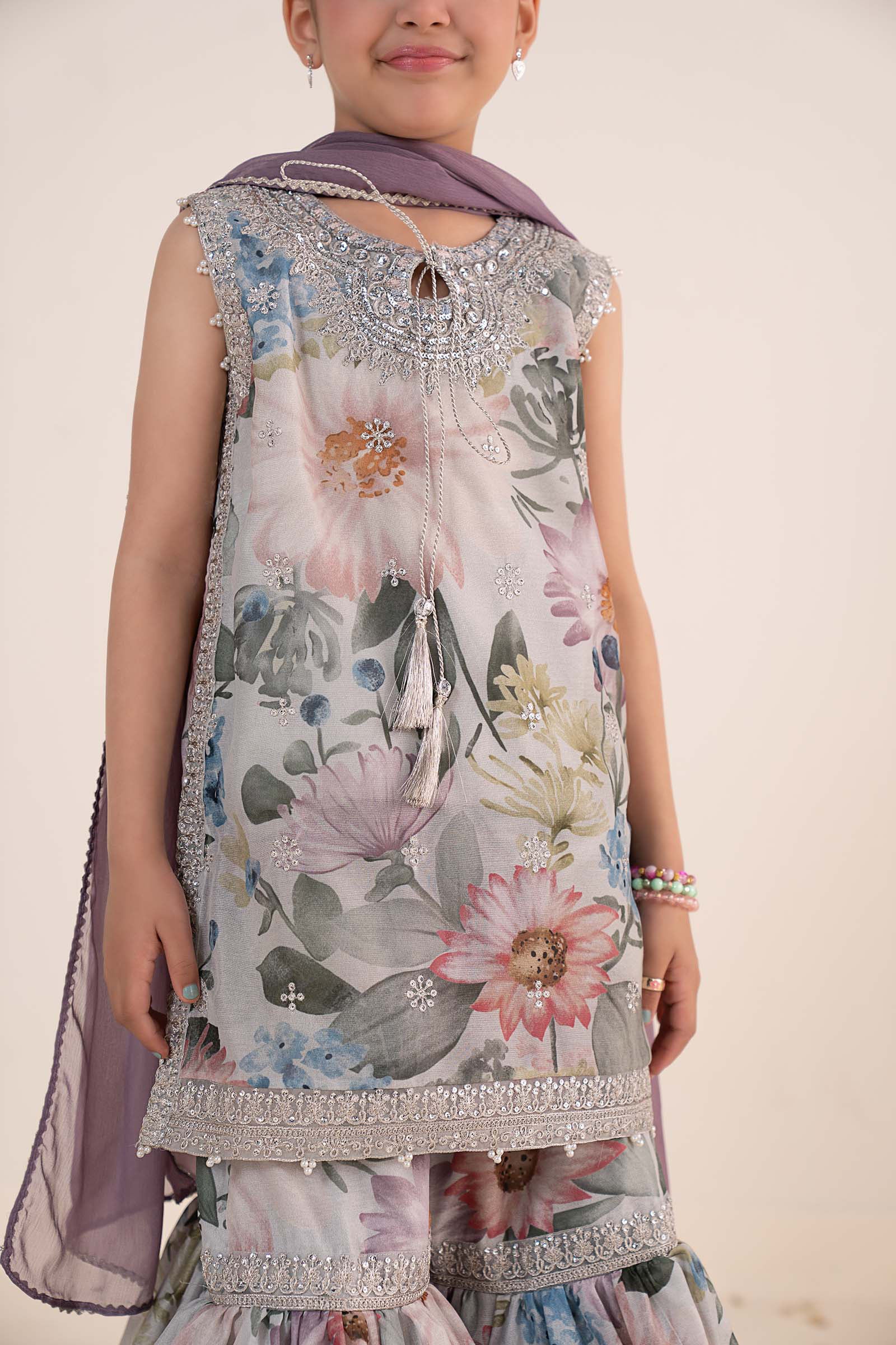 3 Piece Embroidered Paper Cotton Suit - Image 4