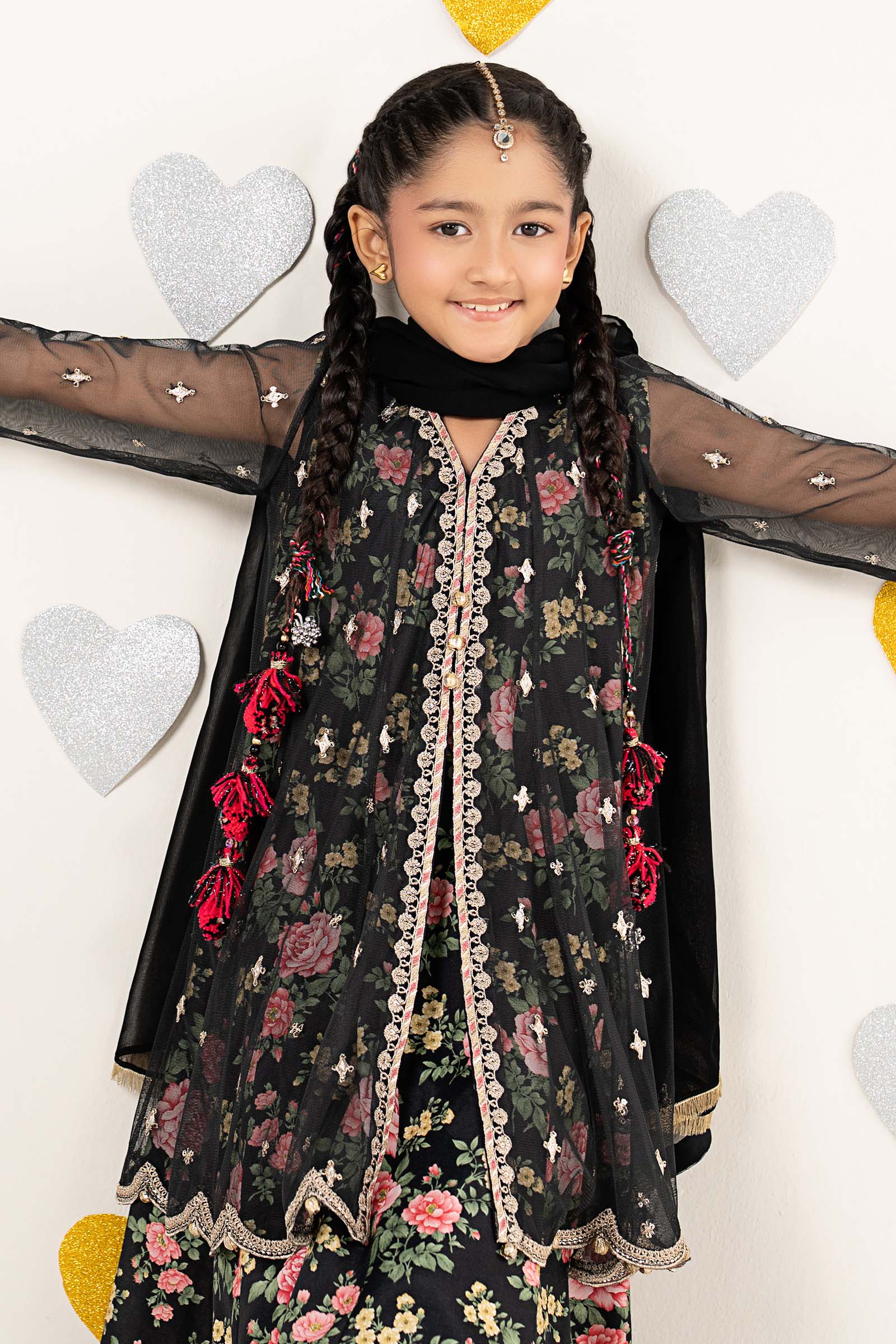 4 Piece Embroidered Net Suit - Image 2