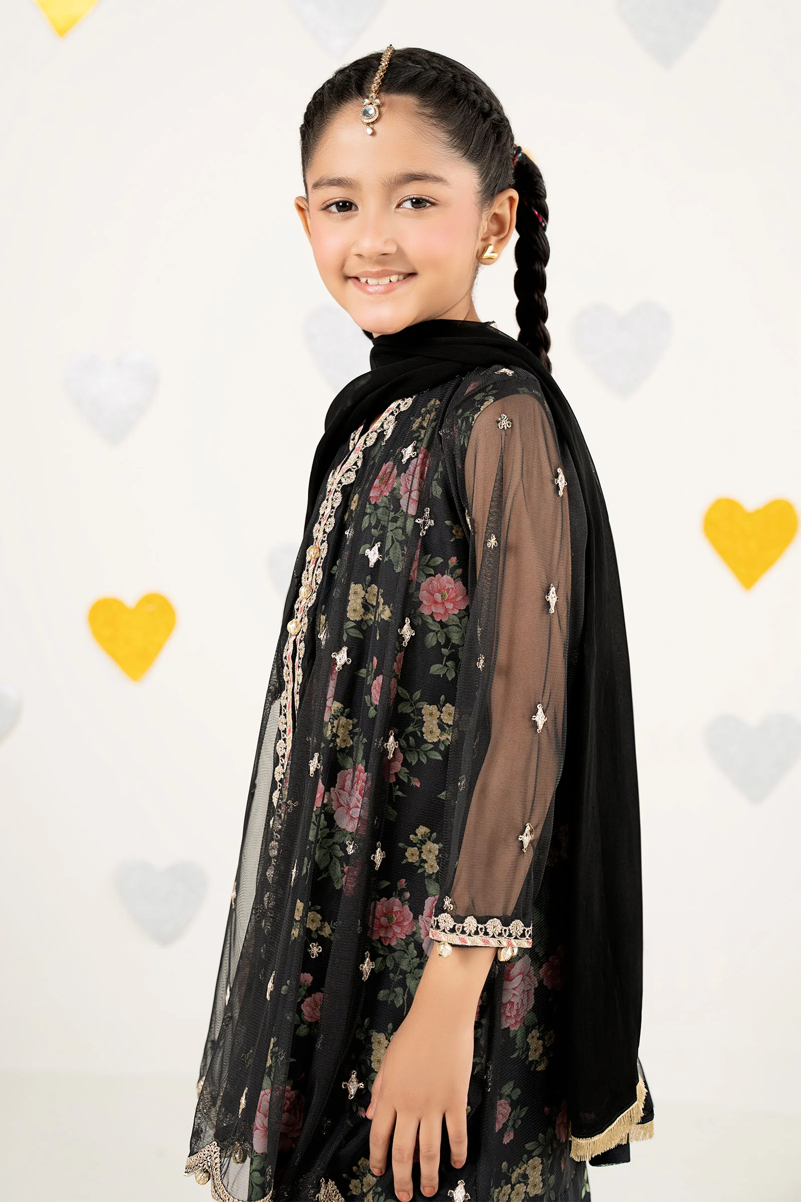 4 Piece Embroidered Net Suit - Image 3