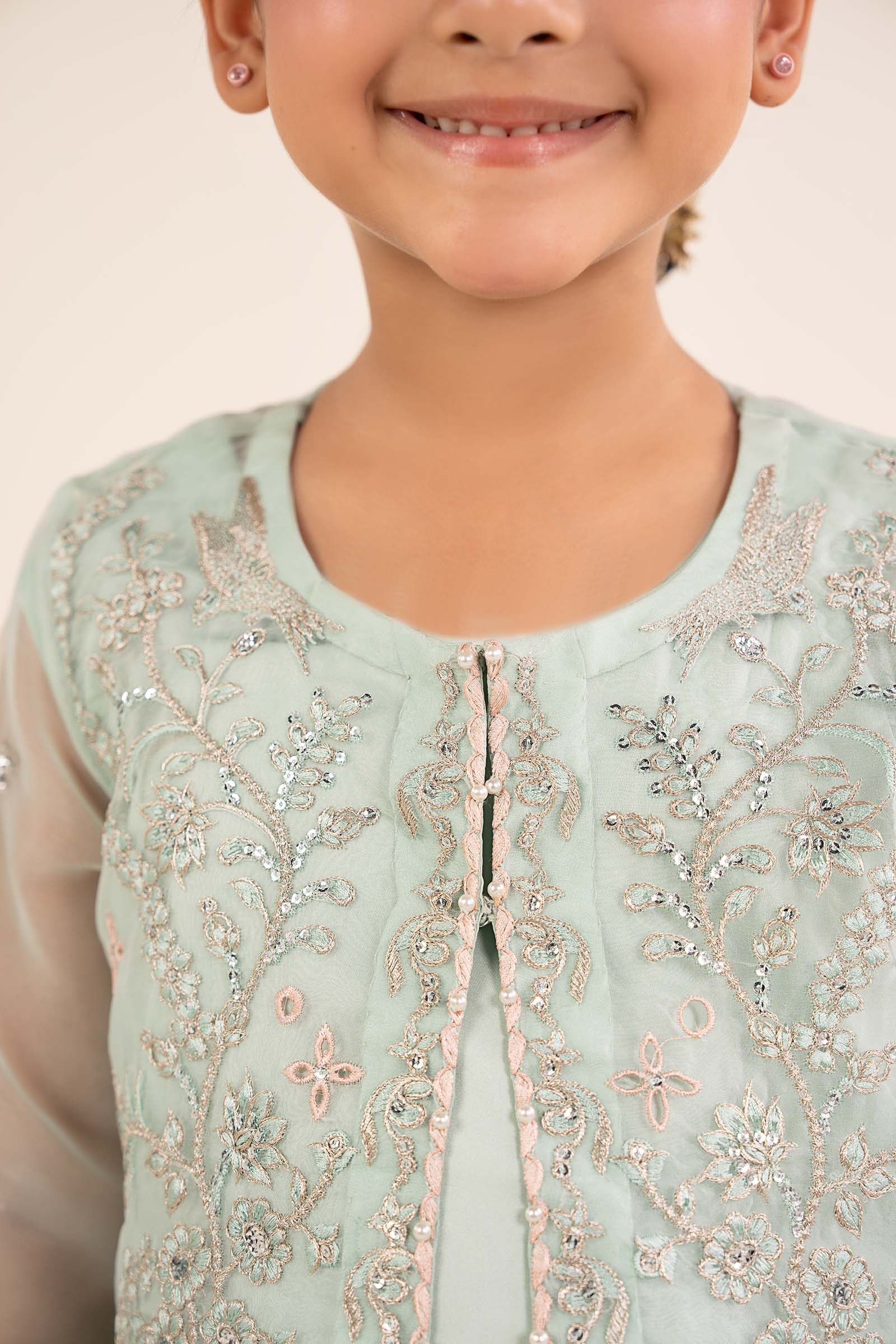 2 Piece Embroidered Organza Suit - Image 3