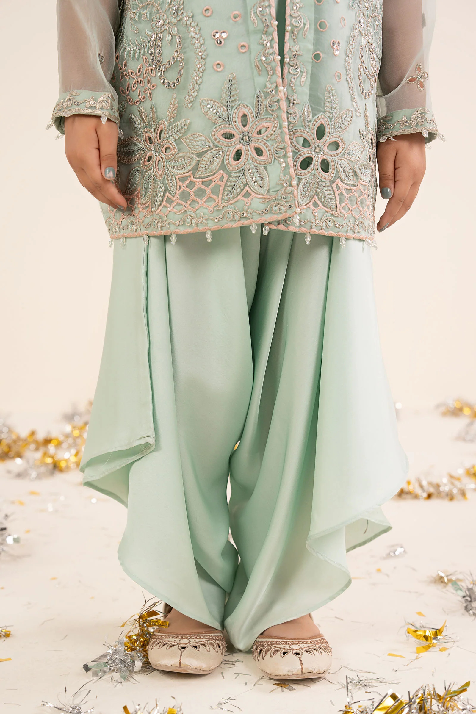 2 Piece Embroidered Organza Suit - Image 5