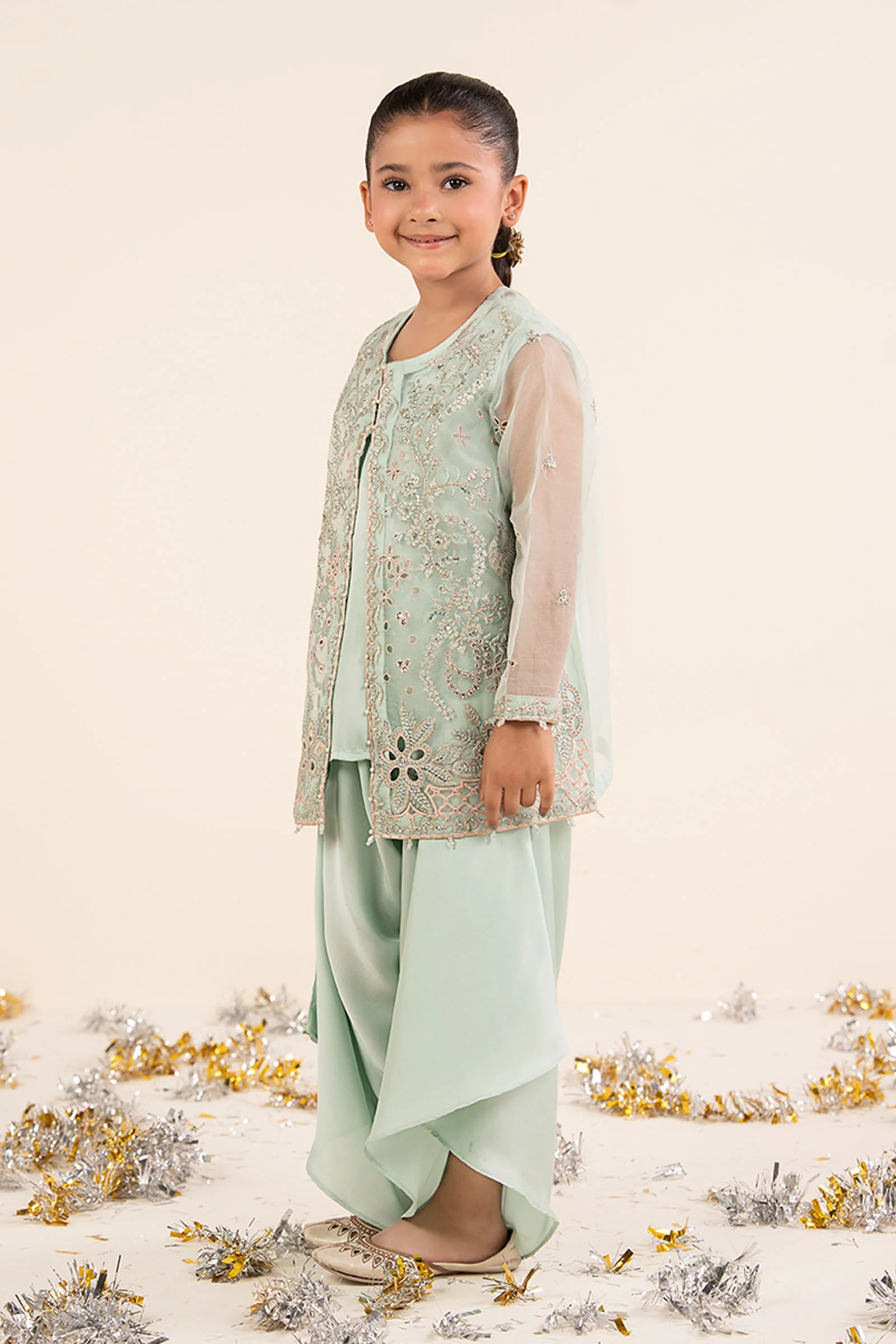 2 Piece Embroidered Organza Suit - Image 6