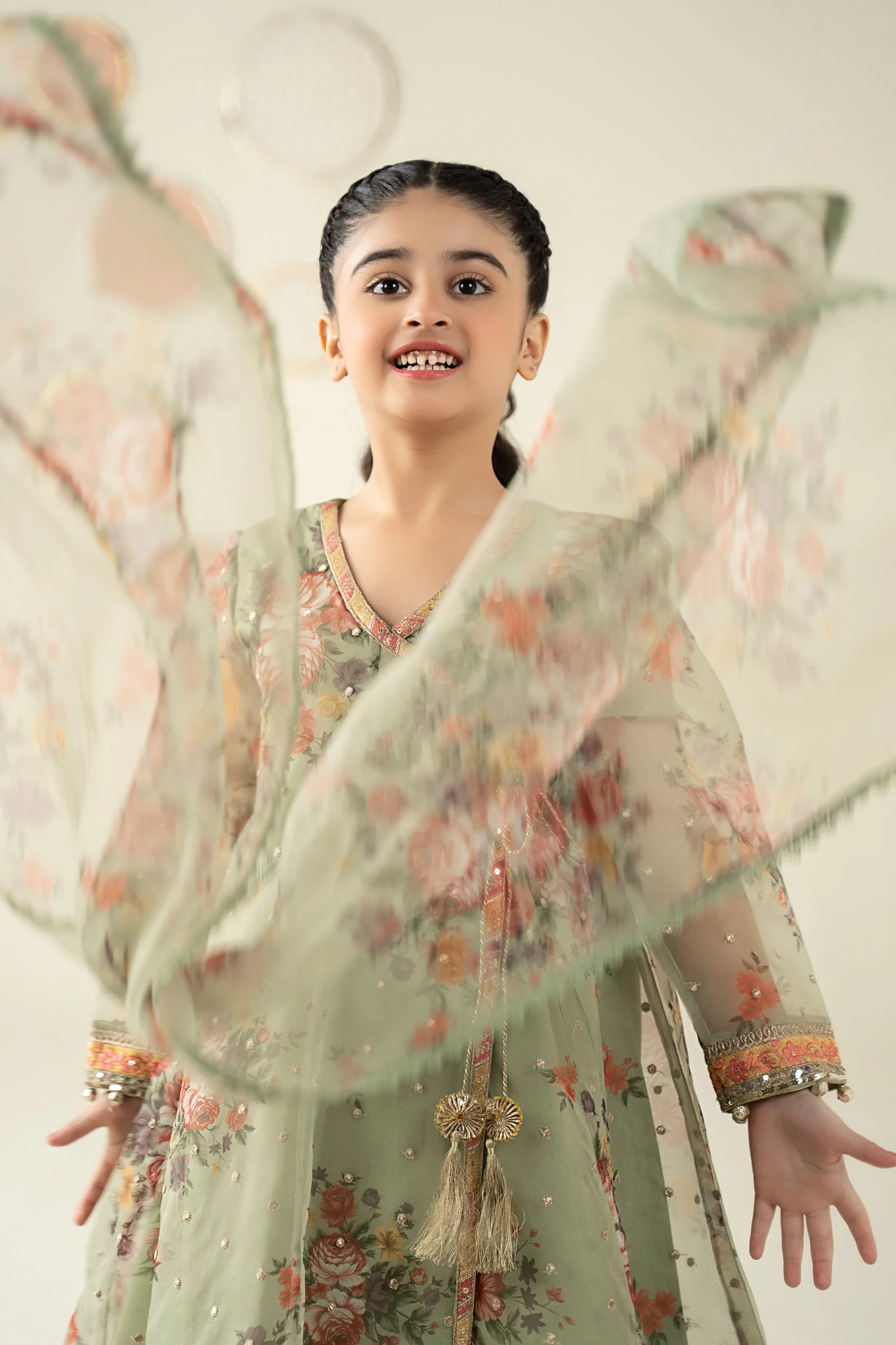3 Piece Embroidered Organza Suit - Image 3