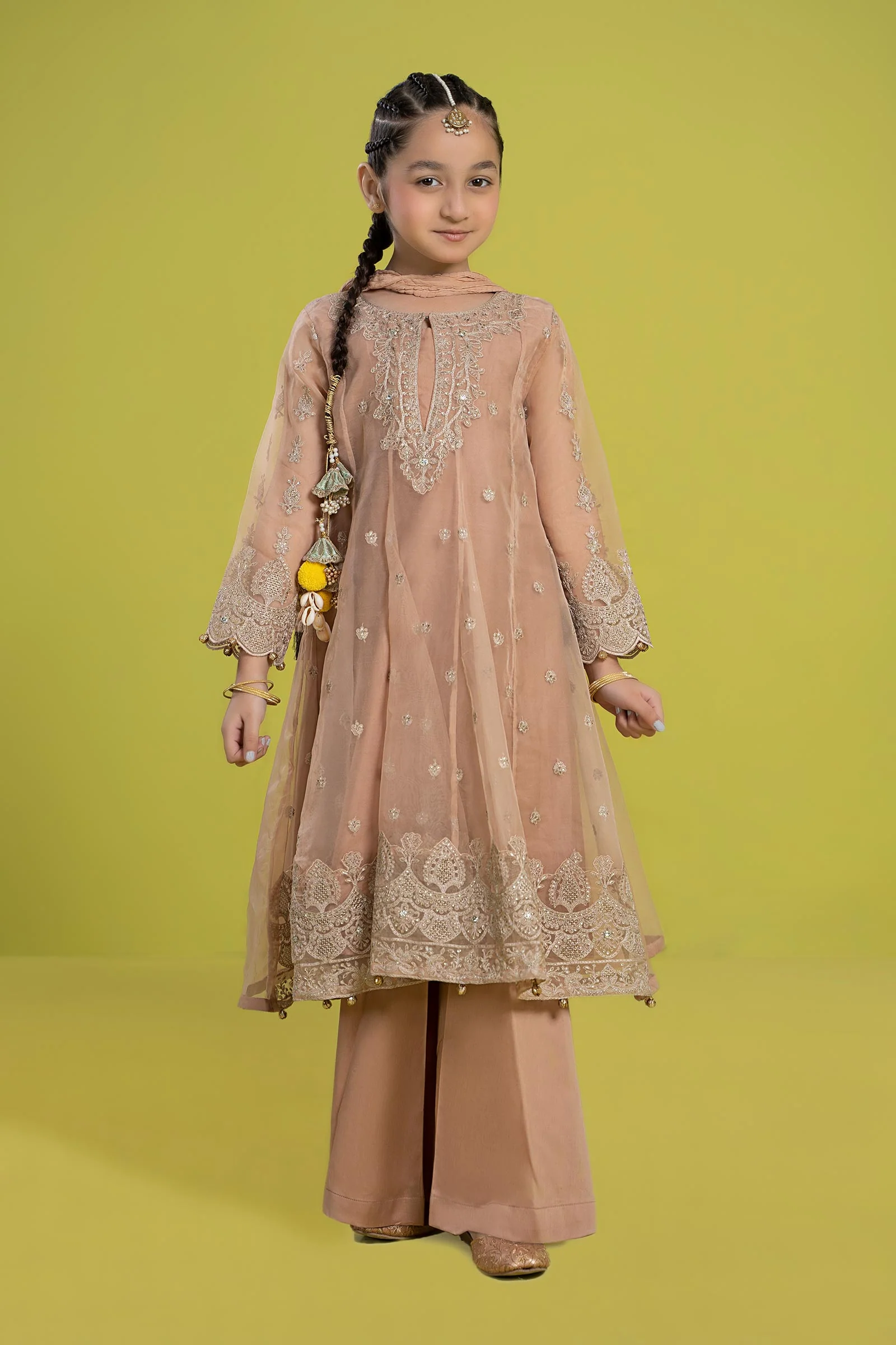 3 Piece Embroidered Organza Suit - Image 6
