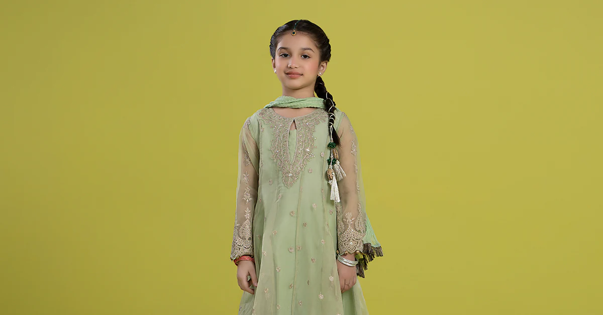 3 Piece Embroidered Organza Suit - Image 7