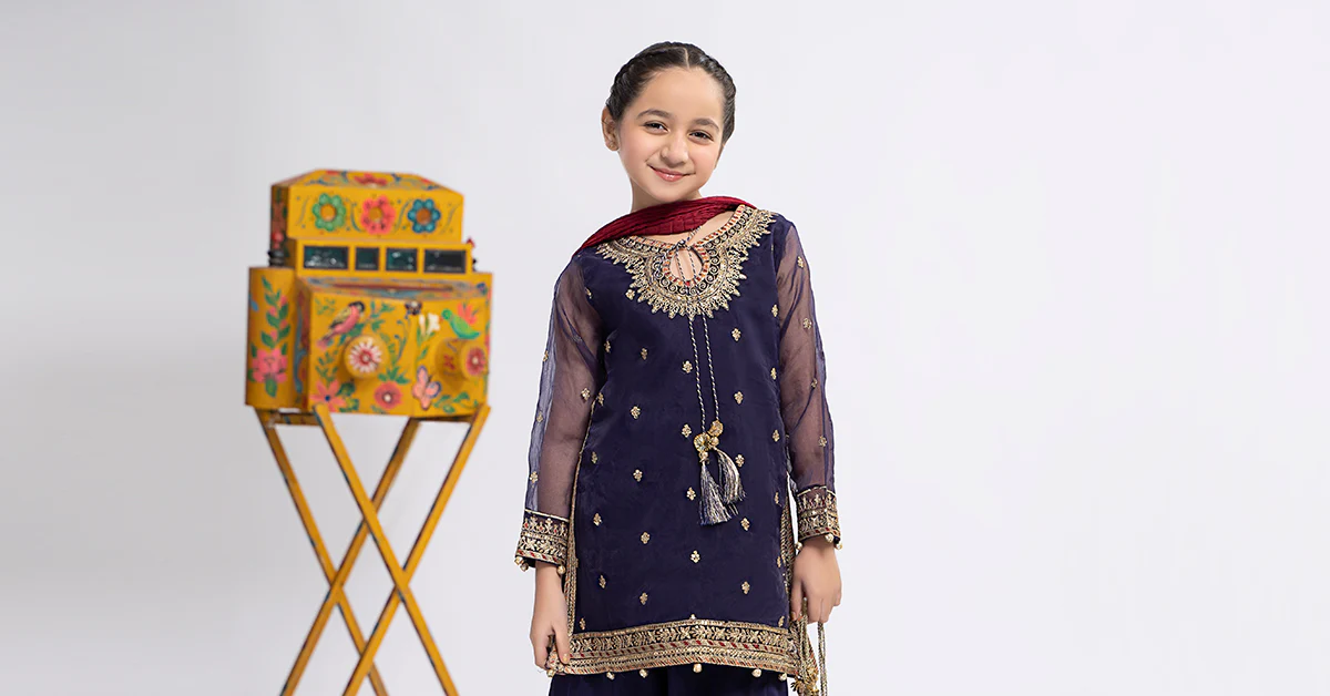 3 Piece Embroidered Organza Suit - Image 8