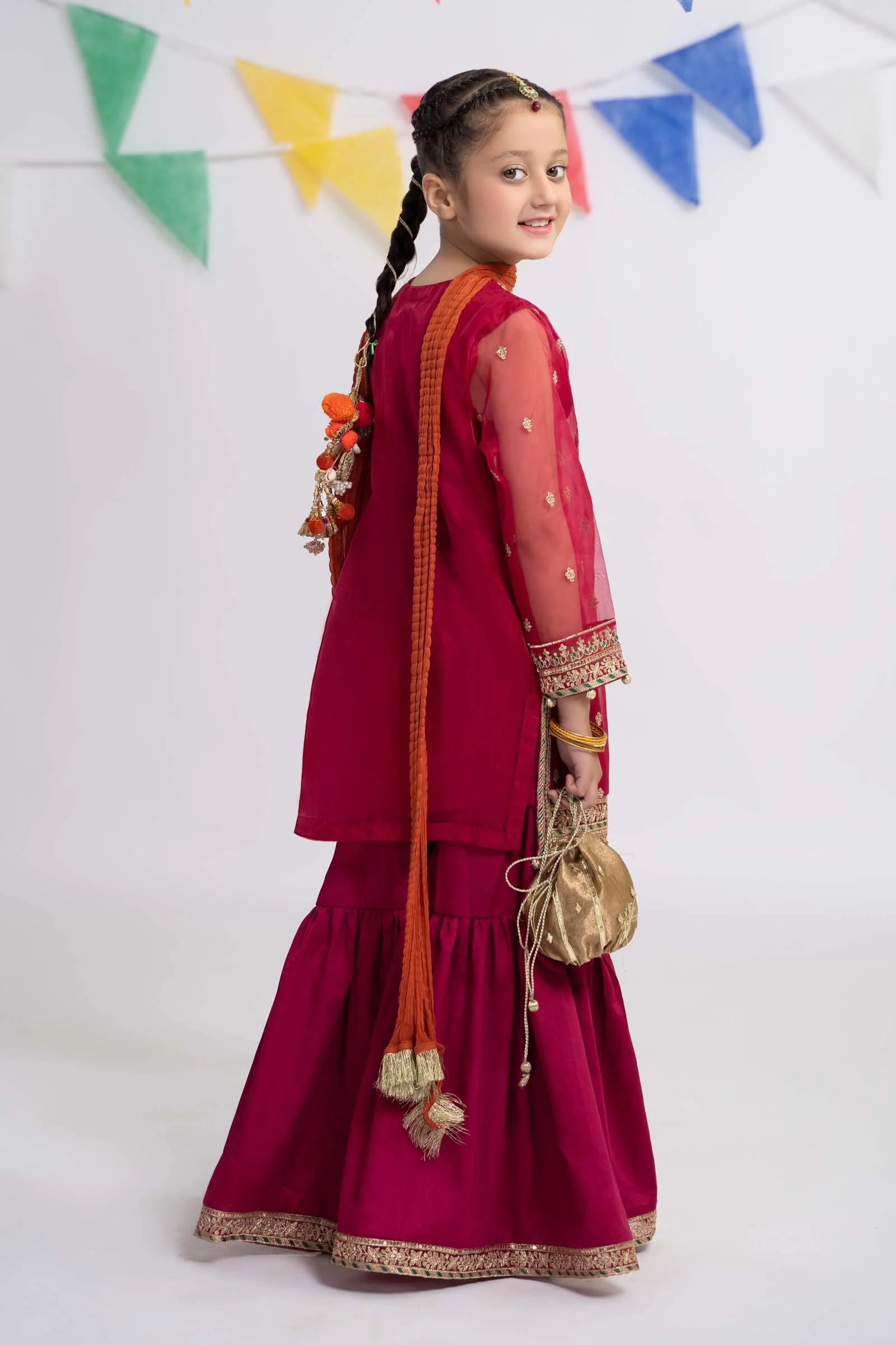 3 Piece Embroidered Organza Suit - Image 6