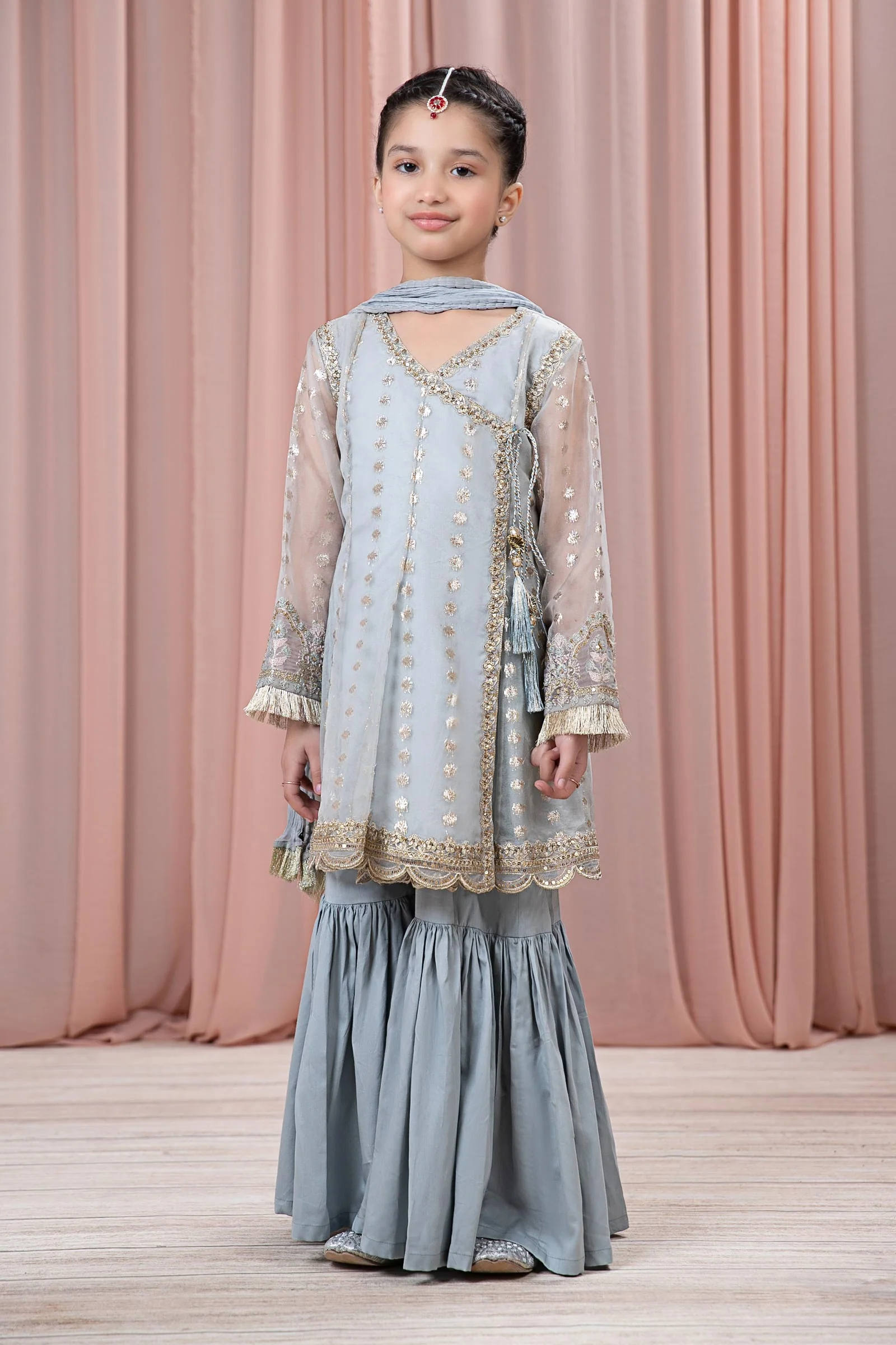 3 Piece Embroidered Organza Suit