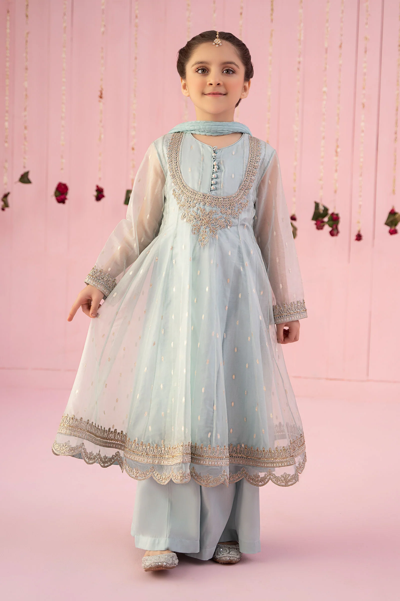 3 Piece Embroidered Organza Suit