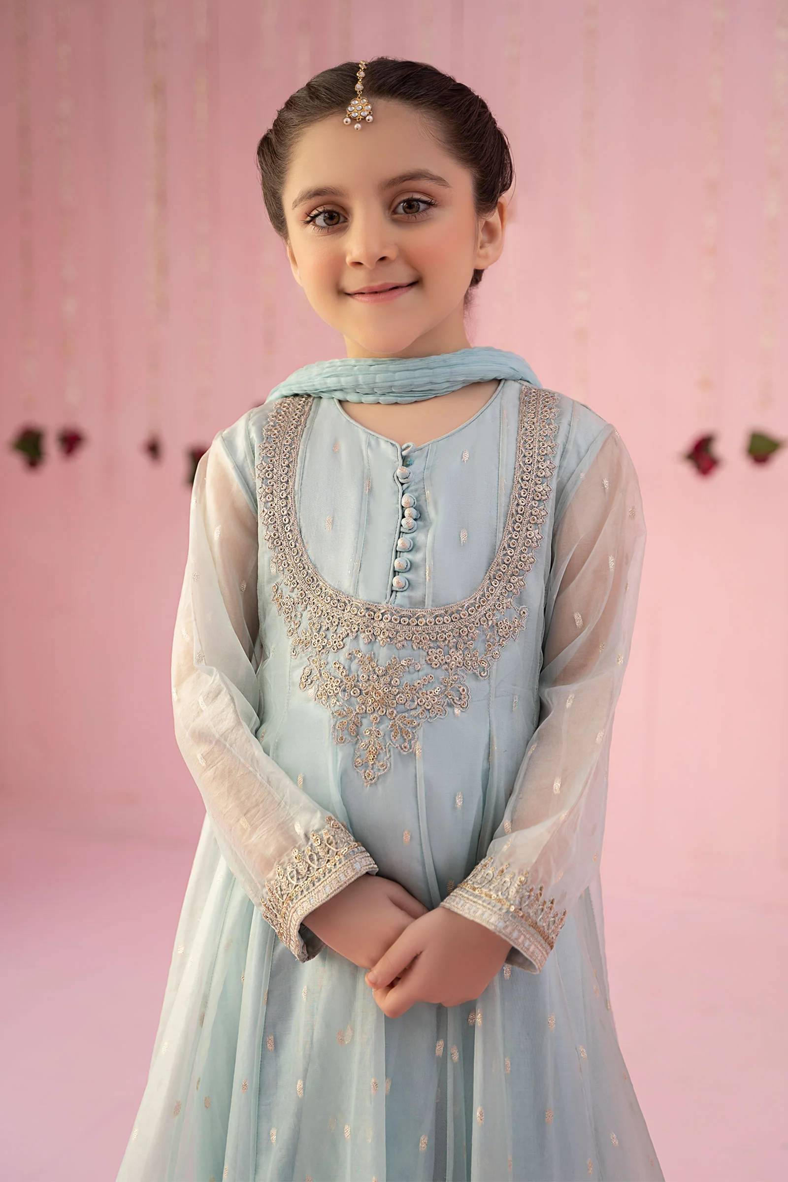 3 Piece Embroidered Organza Suit - Image 2
