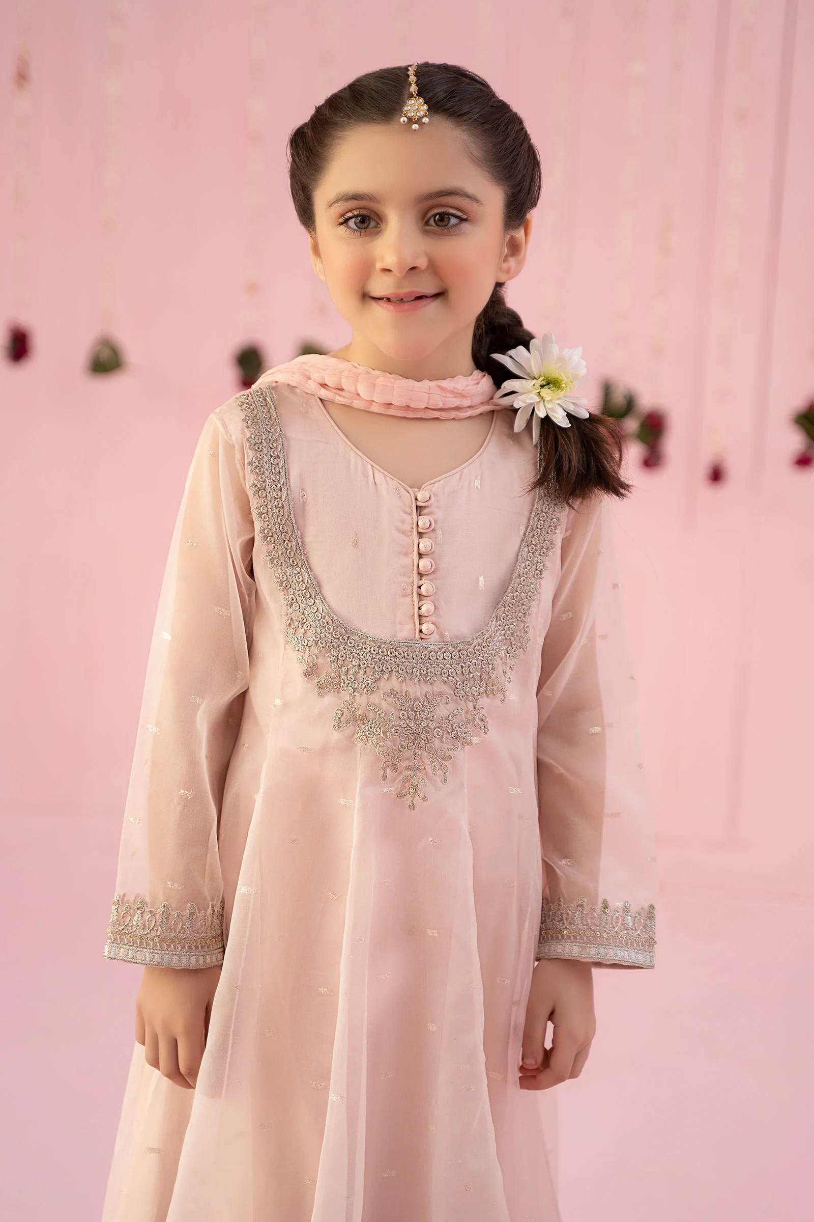 3 Piece Embroidered Organza Suit - Image 2