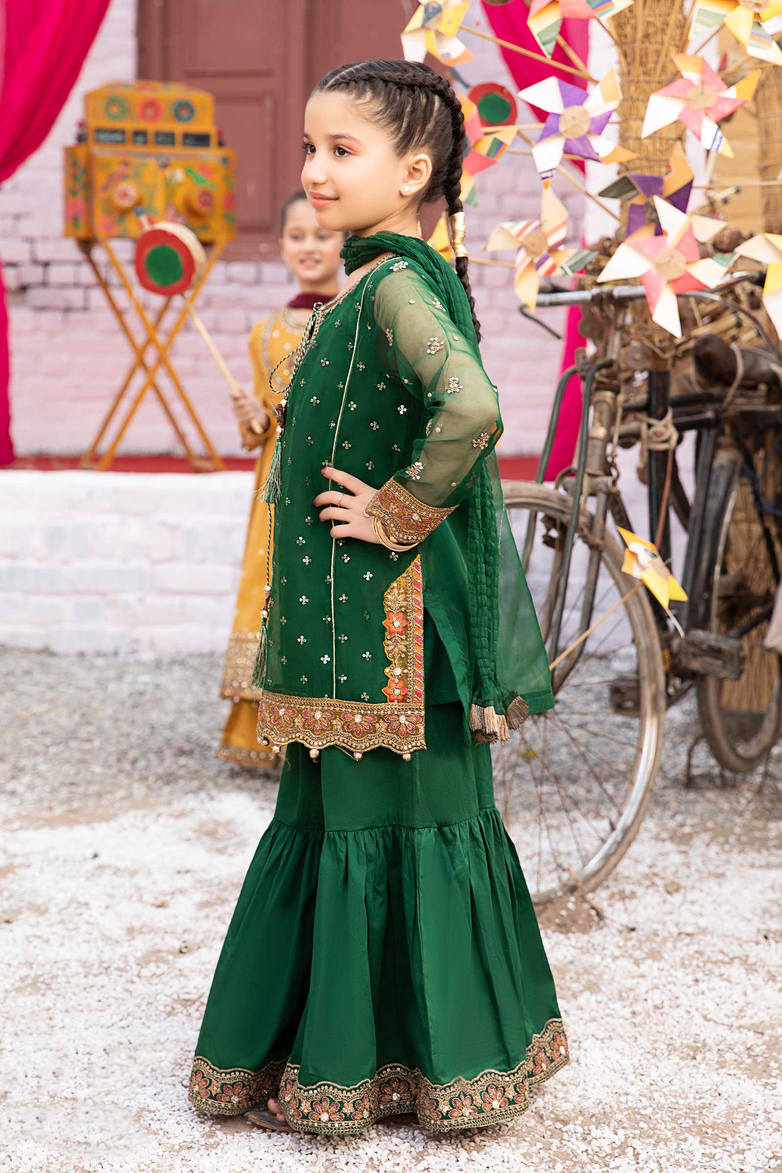 3 Piece Embroidered Organza Suit - Image 4