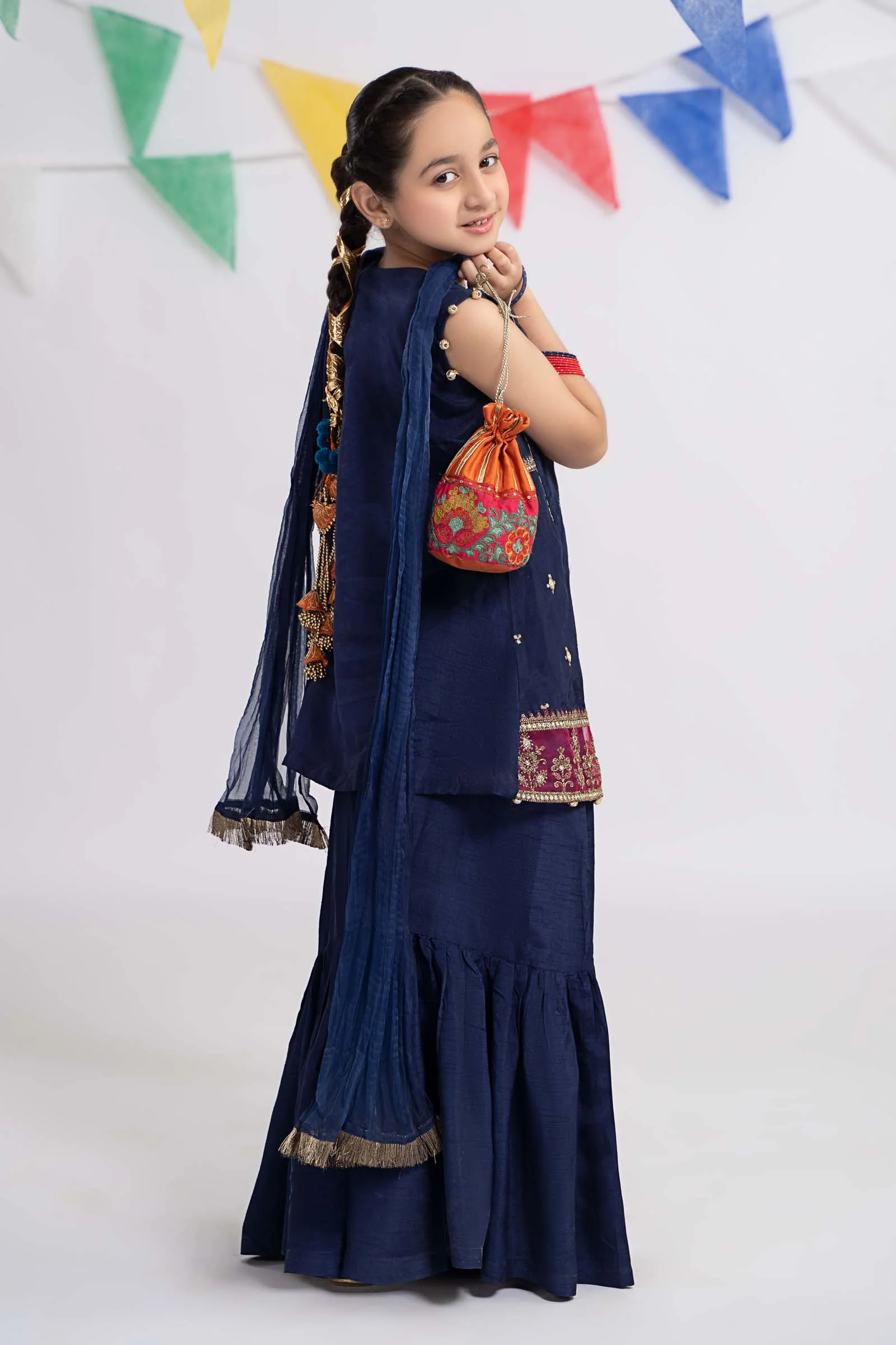 3 Piece Embroidered Raw Silk Suit - Image 6