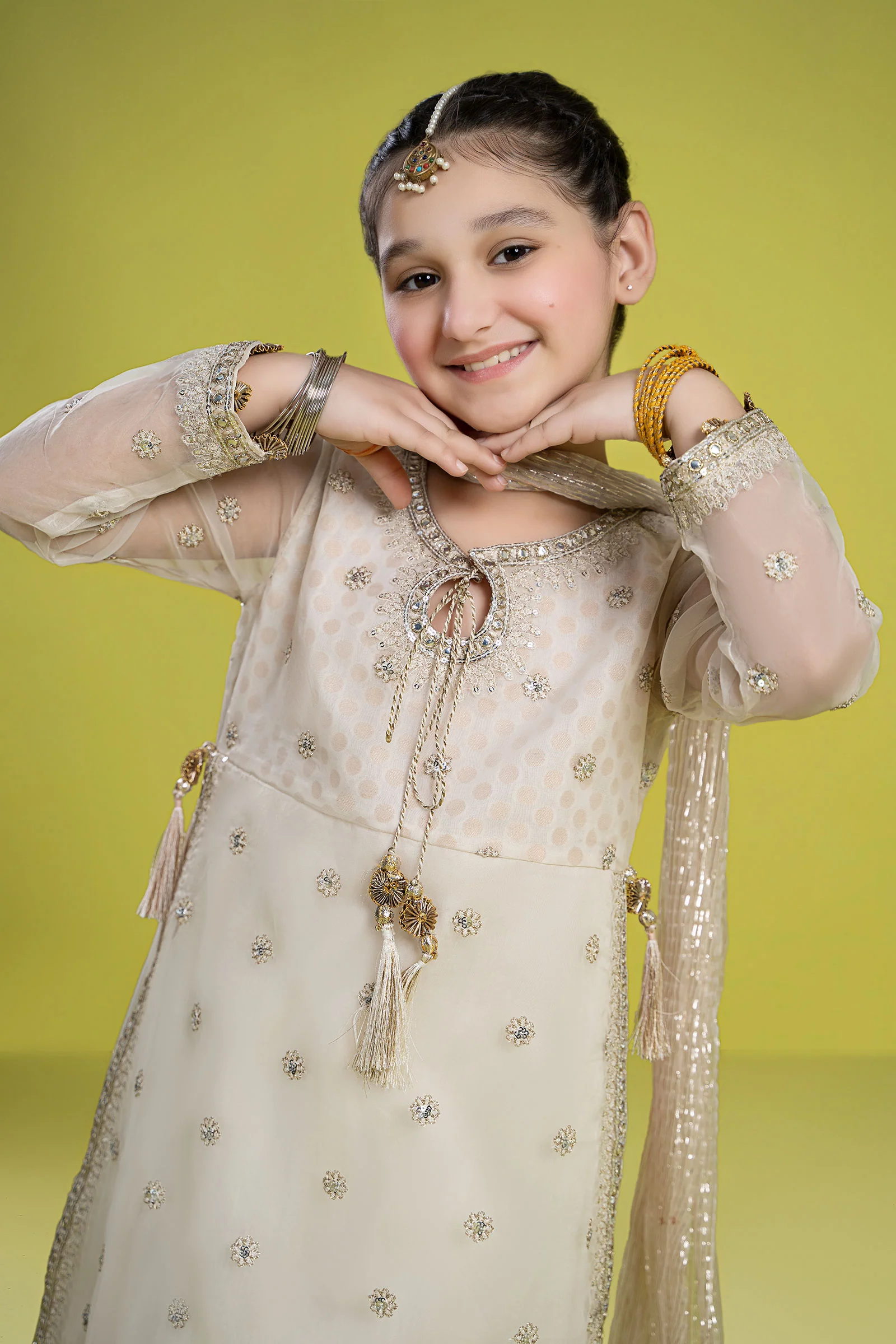 3 Piece Embroidered Organza Suit - Image 2